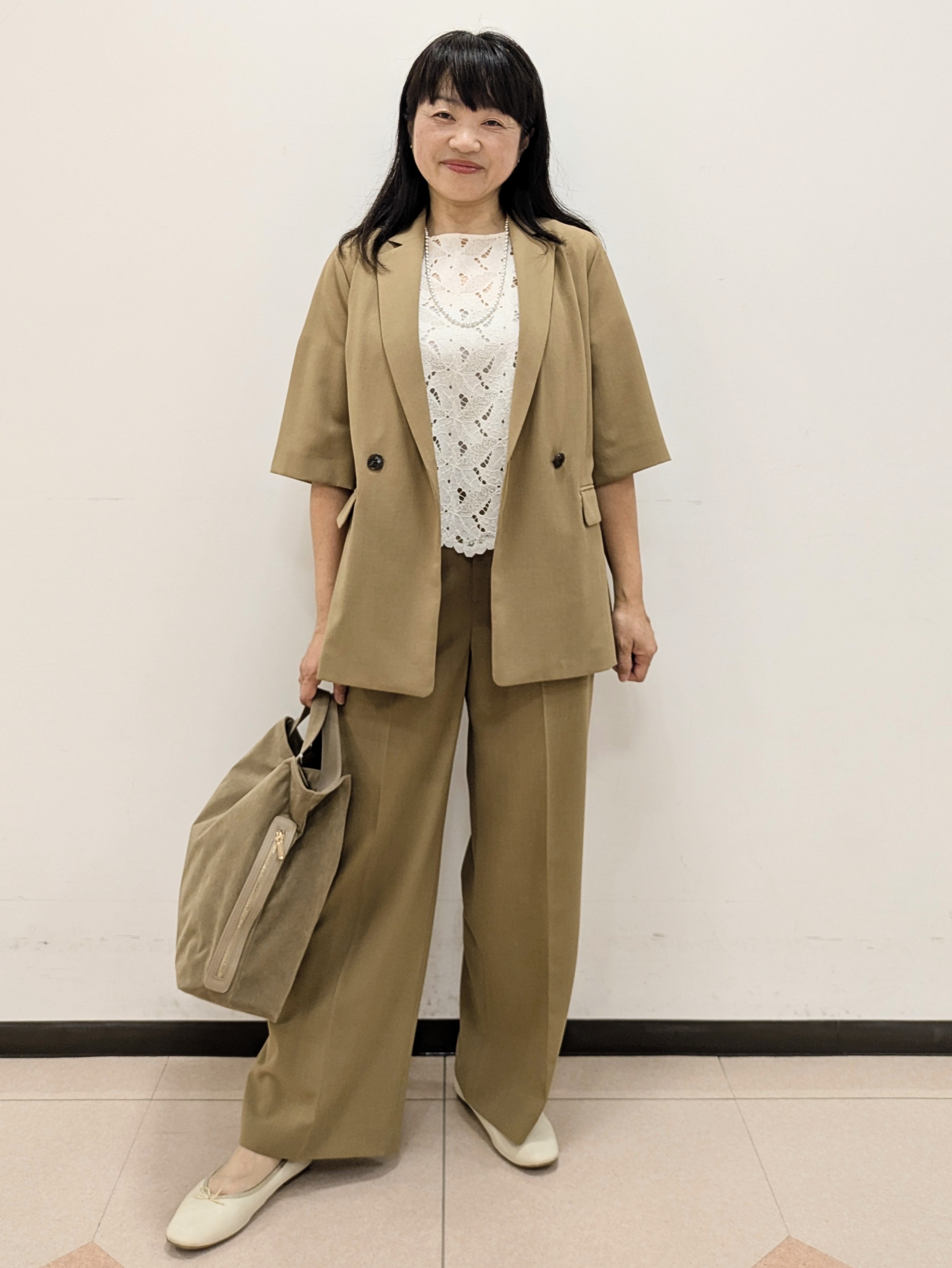 ともさんの「UNTITLED｜【セットアップ可/UVカット/通気性】エアリークール半袖ジャケット」を使ったコーディネート