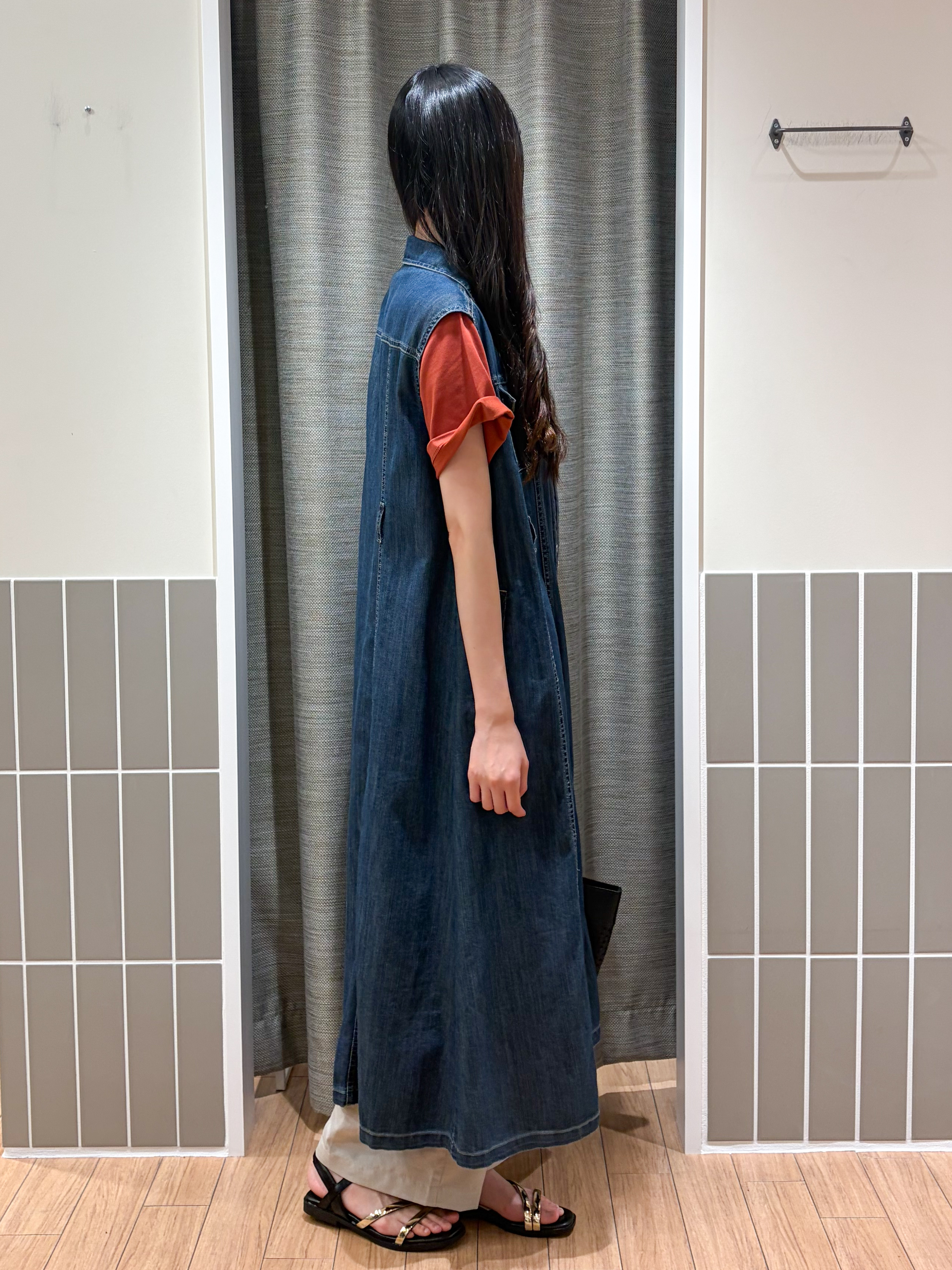 Kotoさんの「grove｜大人気！デニムフレアワンピース」を使ったコーディネート