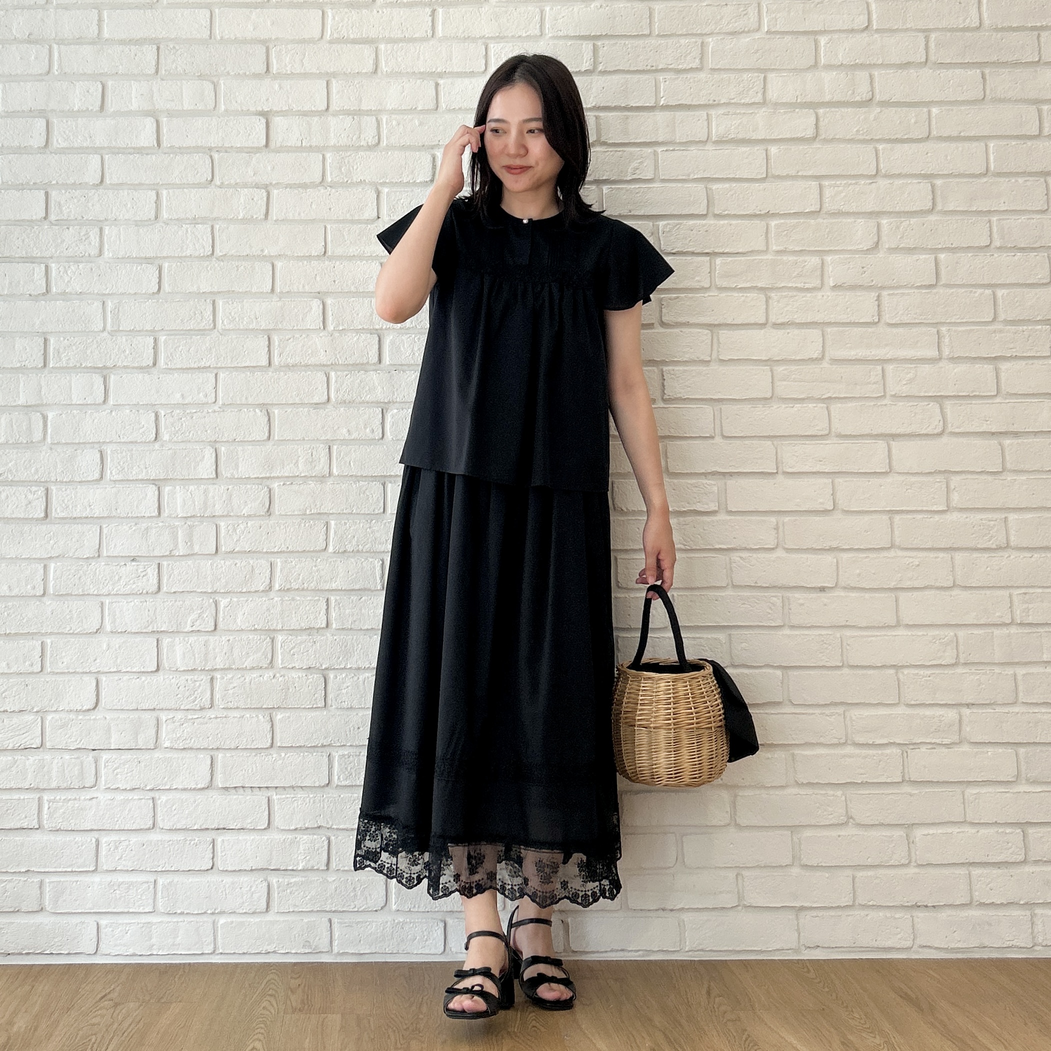 shinoさんの「Couture brooch｜レースハギブラウス」を使ったコーディネート
