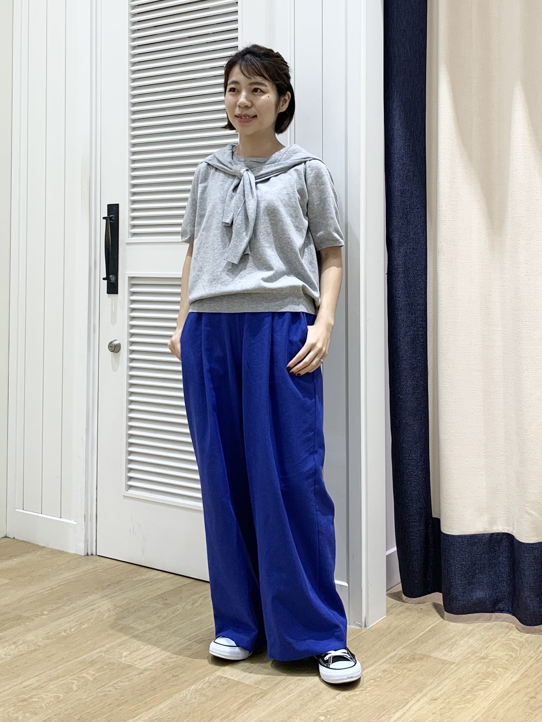 IMARIさんの「Dessin｜【9色展開/接触冷感/UVカット】ドライタッチサマーニットT」を使ったコーディネート