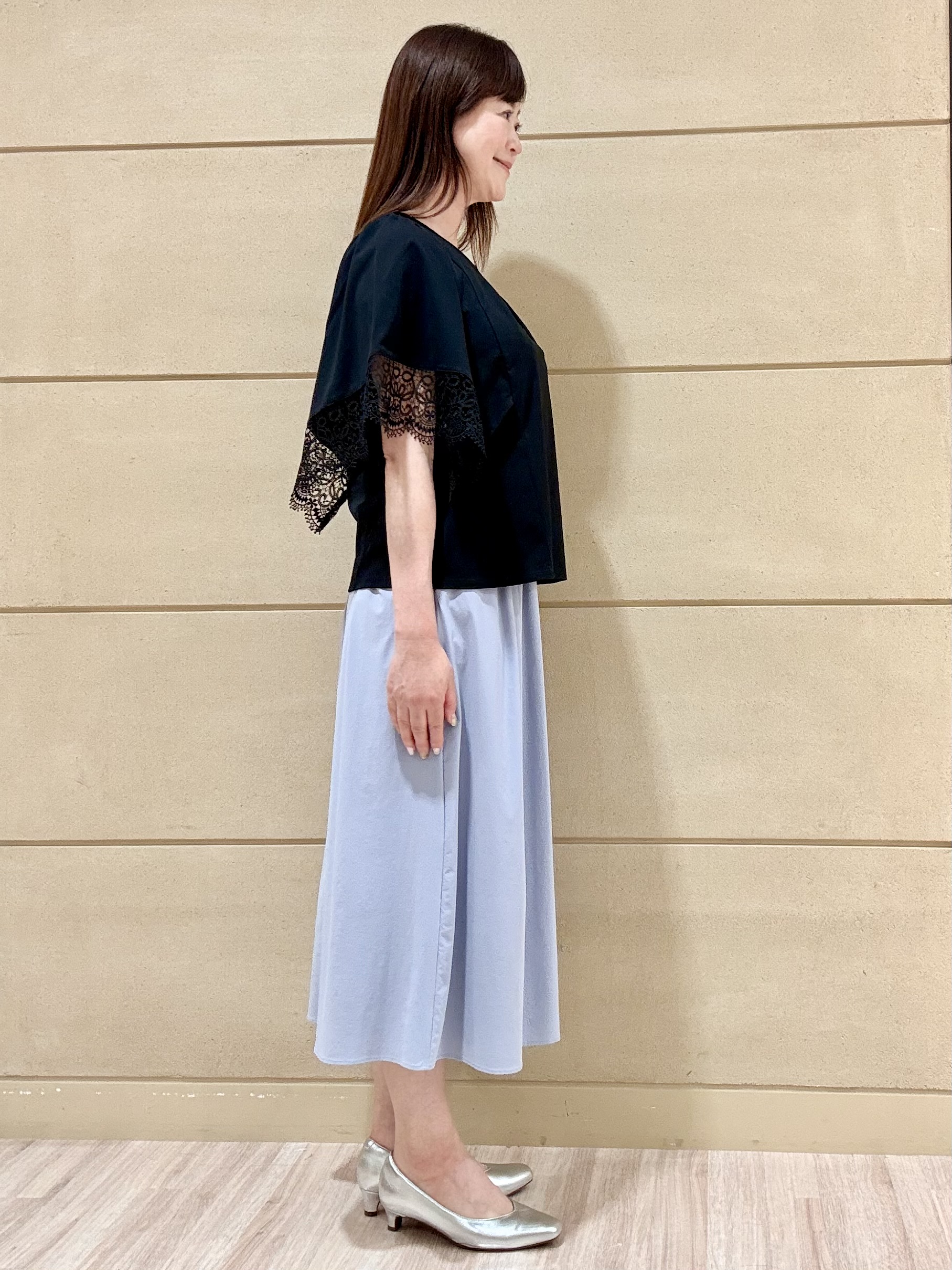 Marさんの「Reflect｜【UVカット／接触冷感】レーススリーブジャージカットソー」を使ったコーディネート