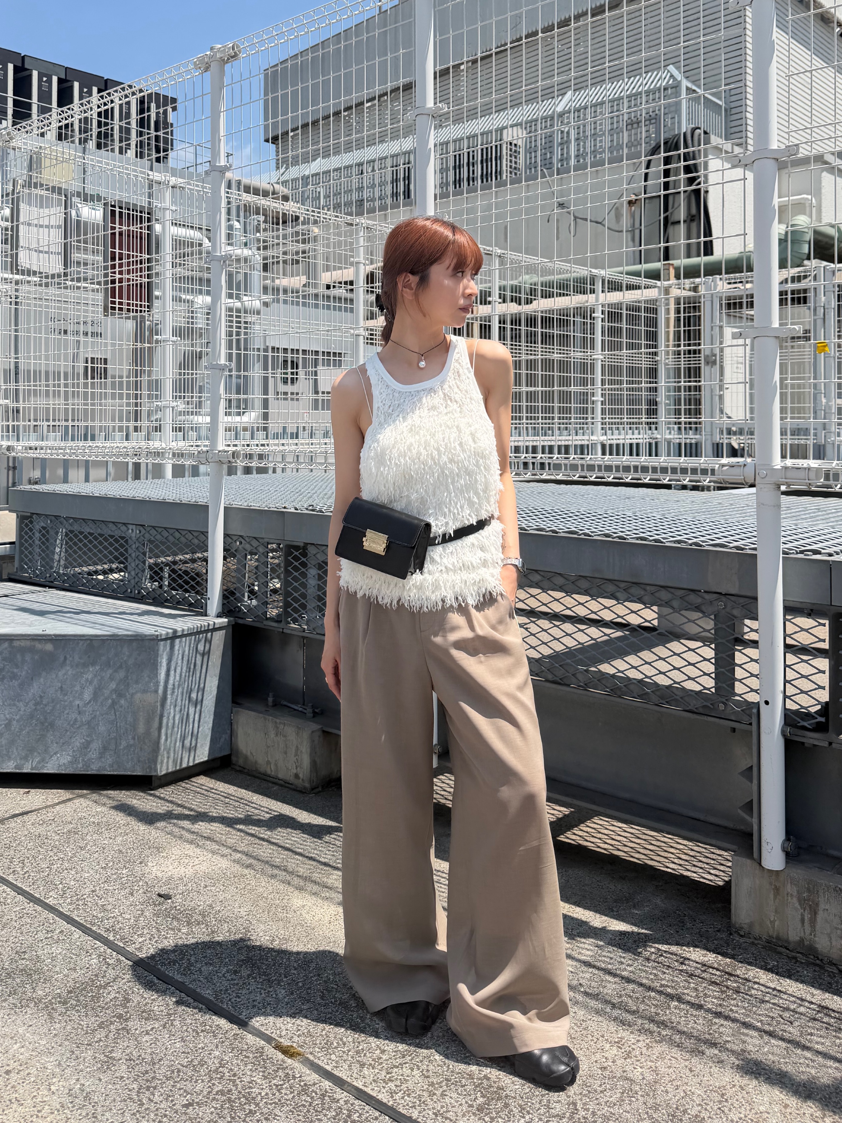 kanamiさんの「CODE A｜IRONING｜feather tulle tank」を使ったコーディネート