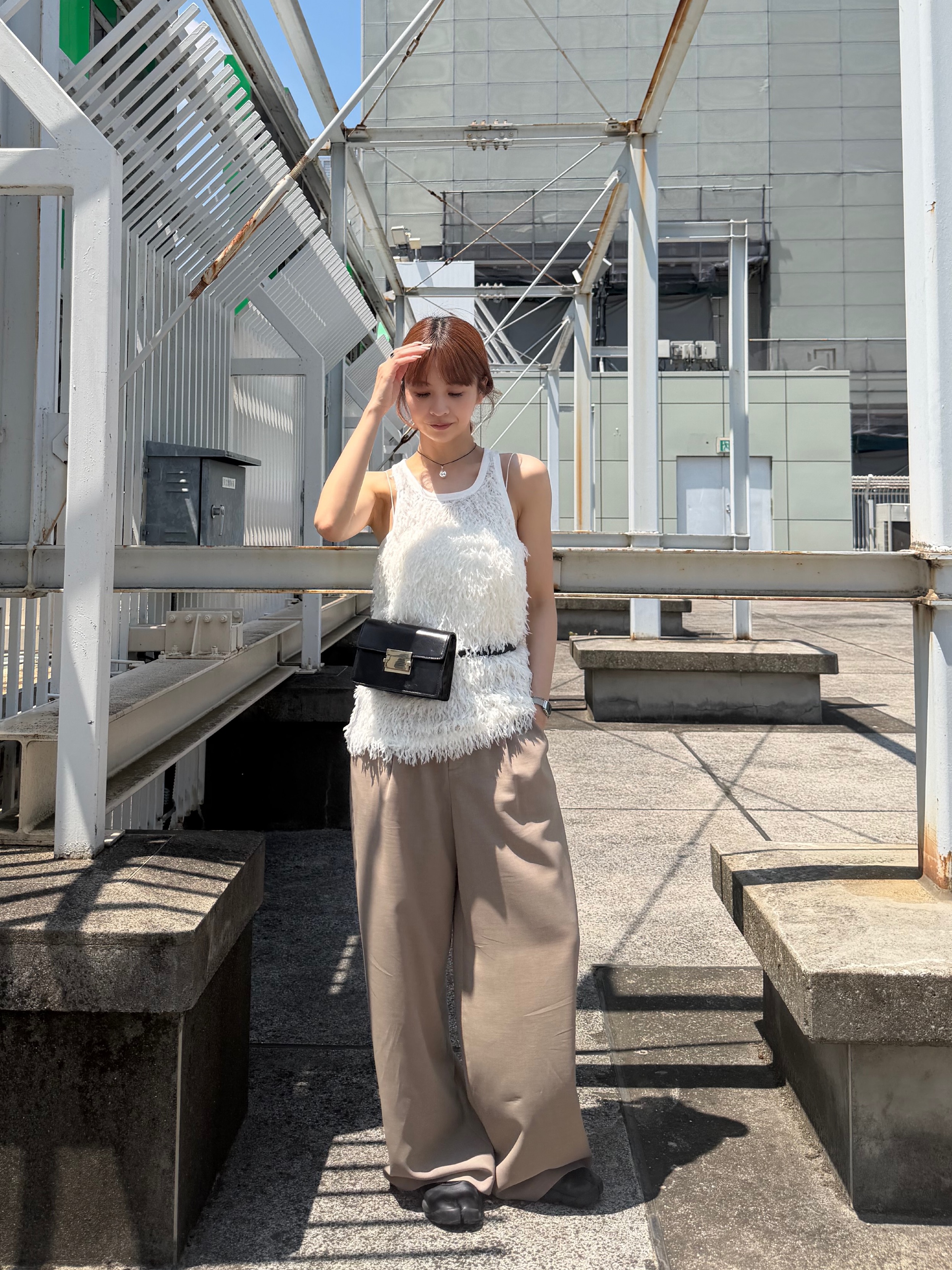 kanamiさんの「CODE A｜IRONING｜feather tulle tank」を使ったコーディネート
