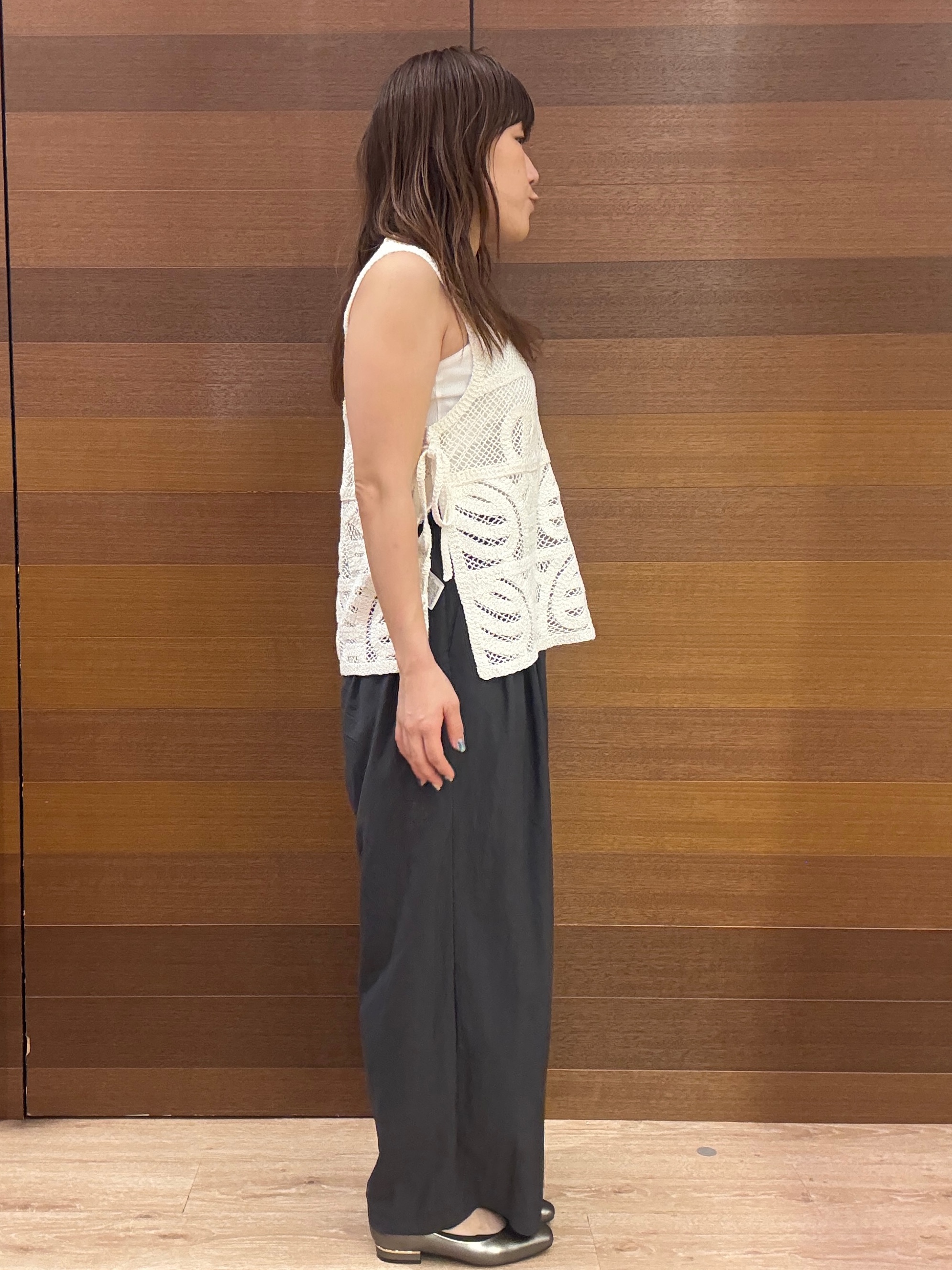 maichiさんの「OPAQUE.CLIP｜カギ針風ベスト【洗濯機OK】」を使ったコーディネート