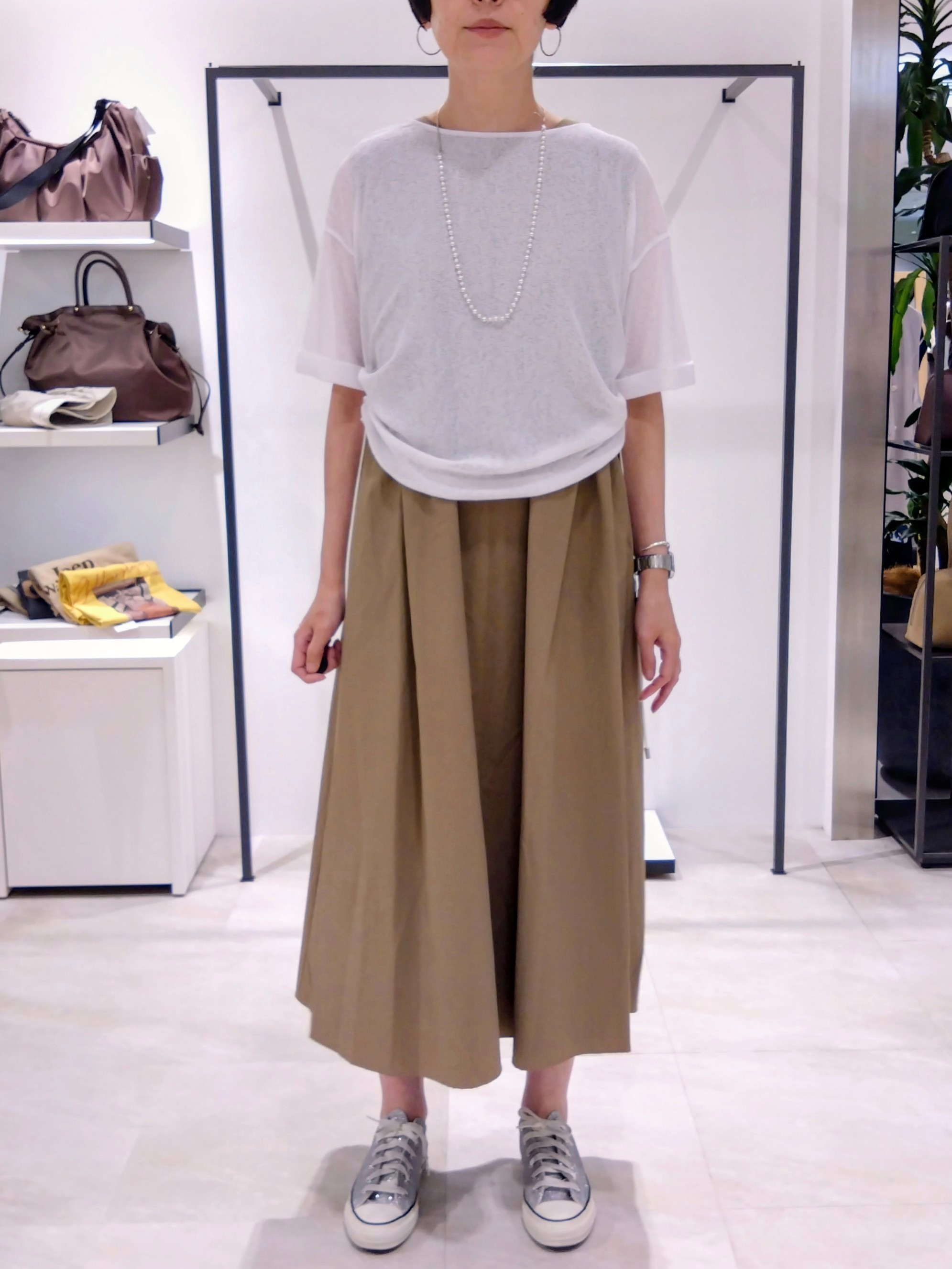 まちこさんの「UNTITLED｜【接触冷感/UVカット/吸水速乾】Aラインロングワンピース」を使ったコーディネート