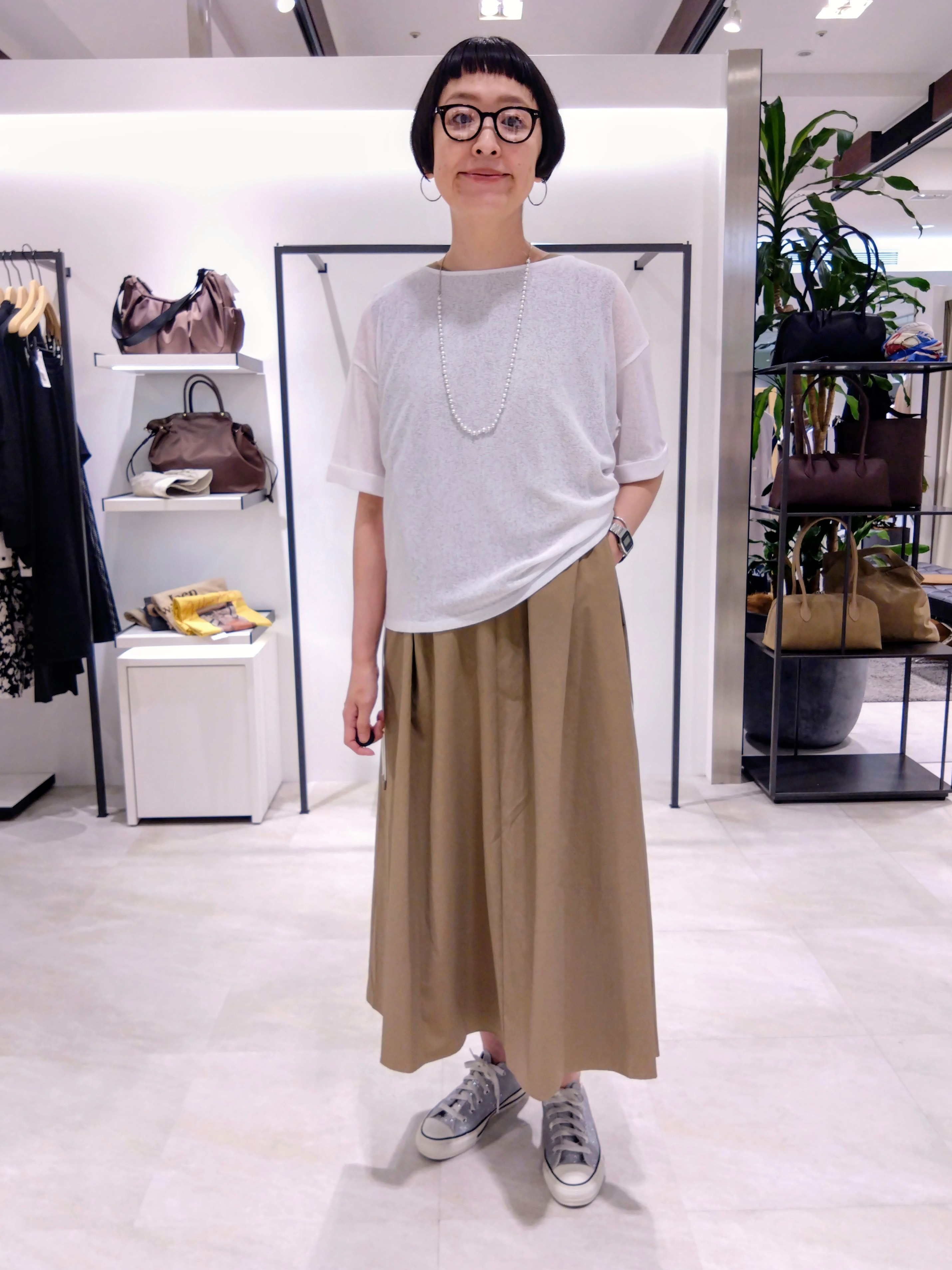 まちこさんの「UNTITLED｜【接触冷感/UVカット/吸水速乾】Aラインロングワンピース」を使ったコーディネート