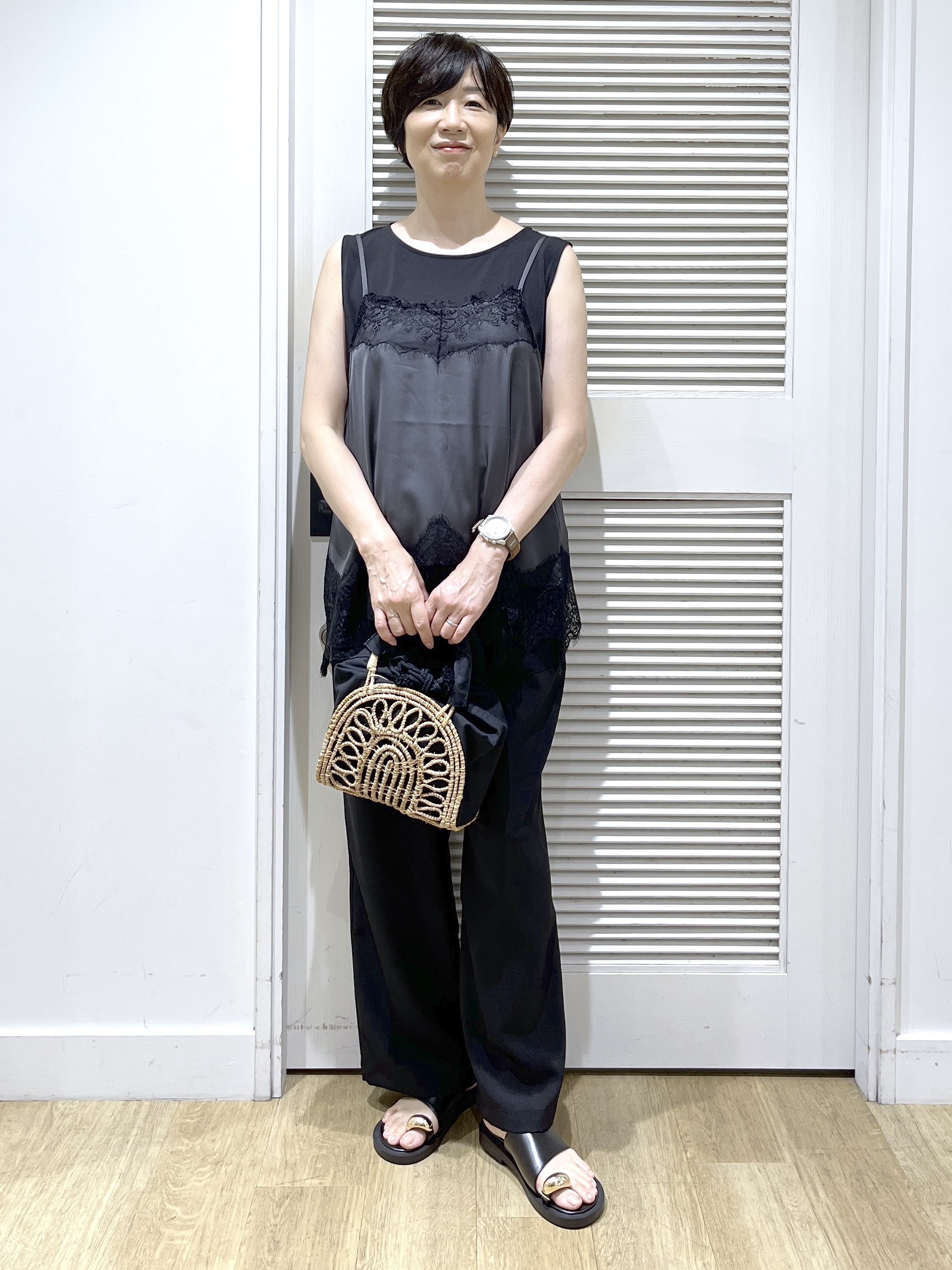 Miyazakiさんの「Dessin｜【洗える】ジョーゼットノースリーブ」を使ったコーディネート