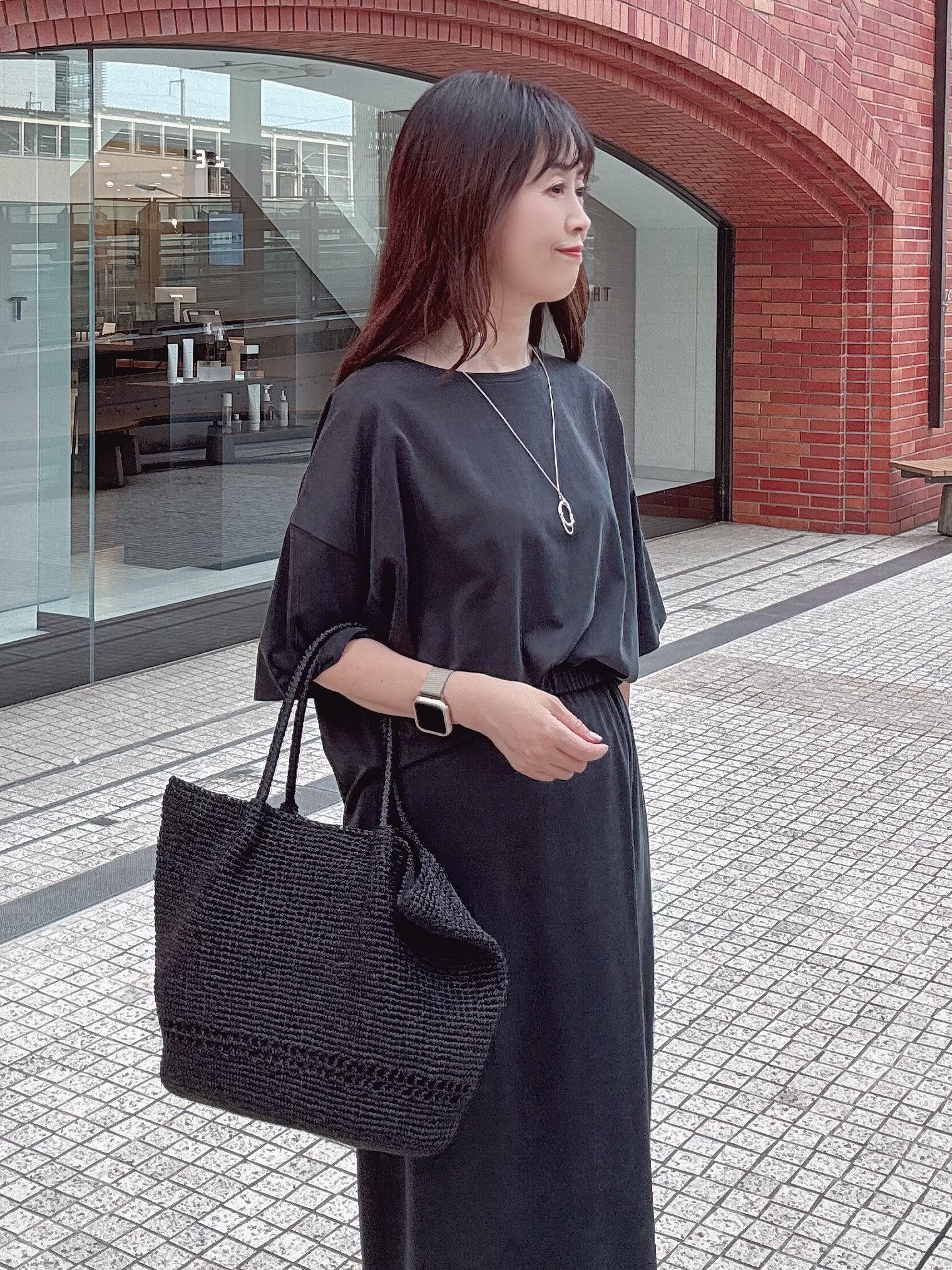 makiさんの「UNTITLED｜【セットアップ可/接触冷感】ヴィンテージライクプルオーバー」を使ったコーディネート