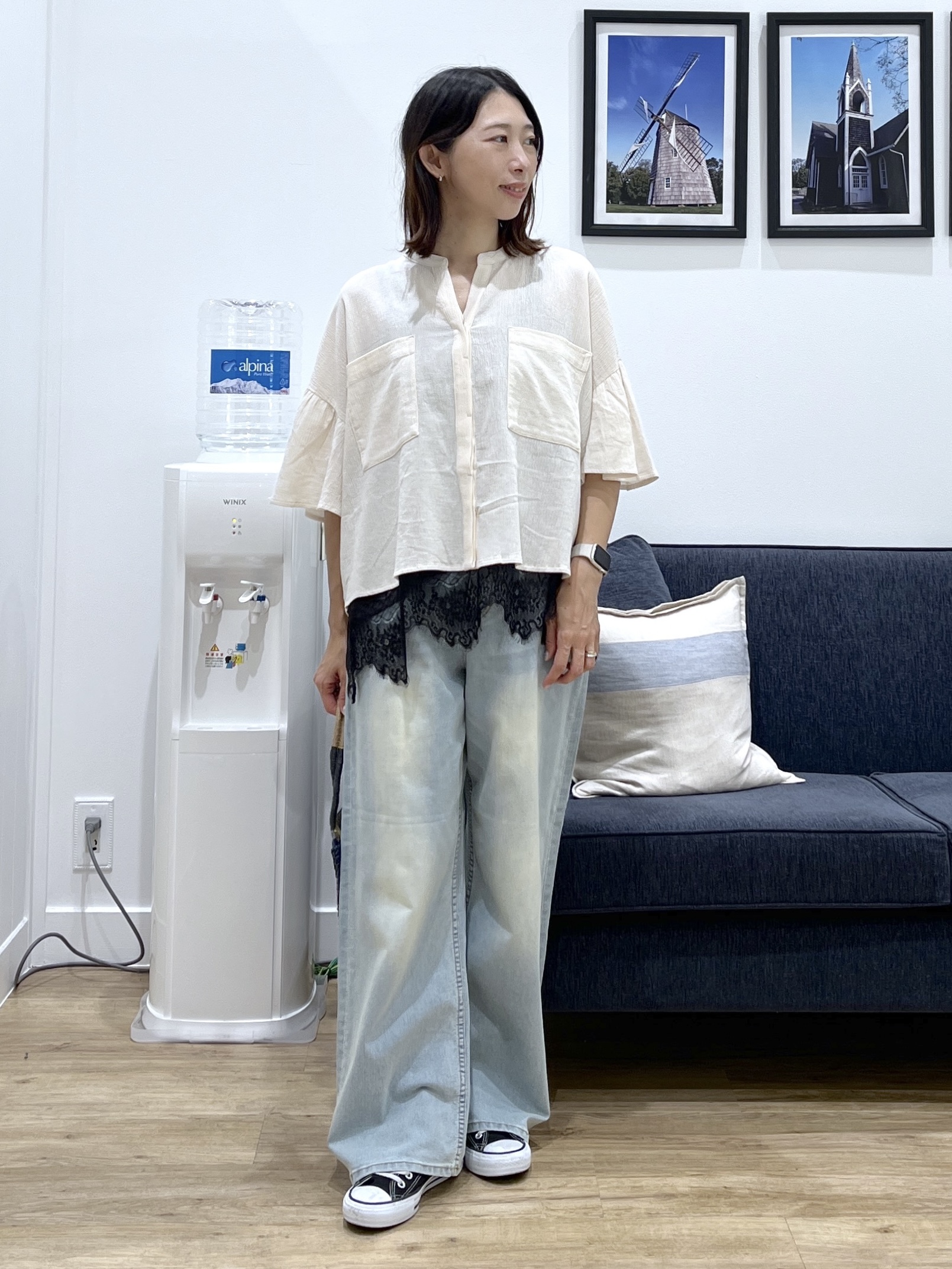 canaさんの「Dessin｜サテンレース キャミソール」を使ったコーディネート
