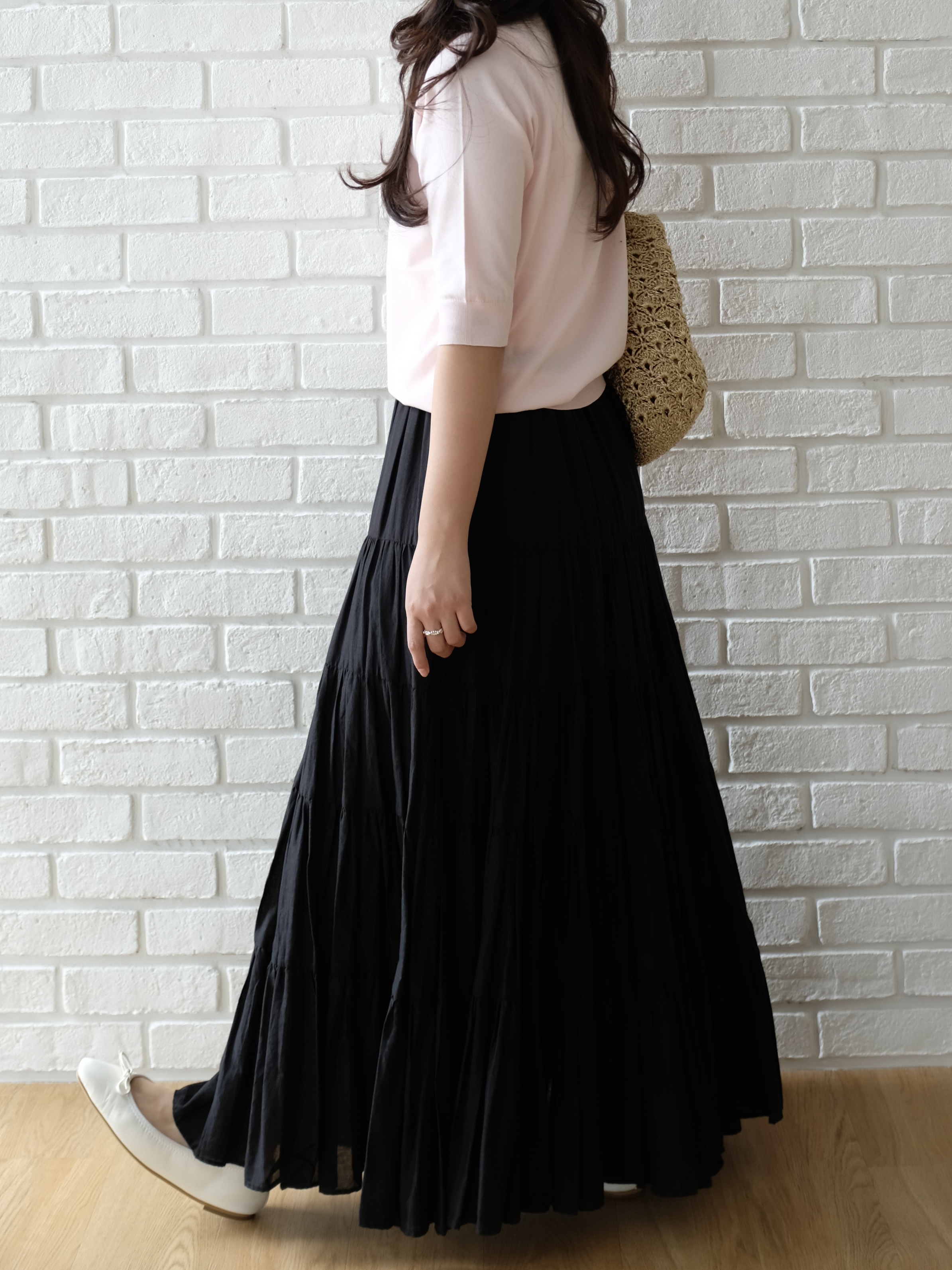 NAさんの「DRESSTERIOR｜【ウォッシャブル】コットンシルクハーフスリーブニット」を使ったコーディネート