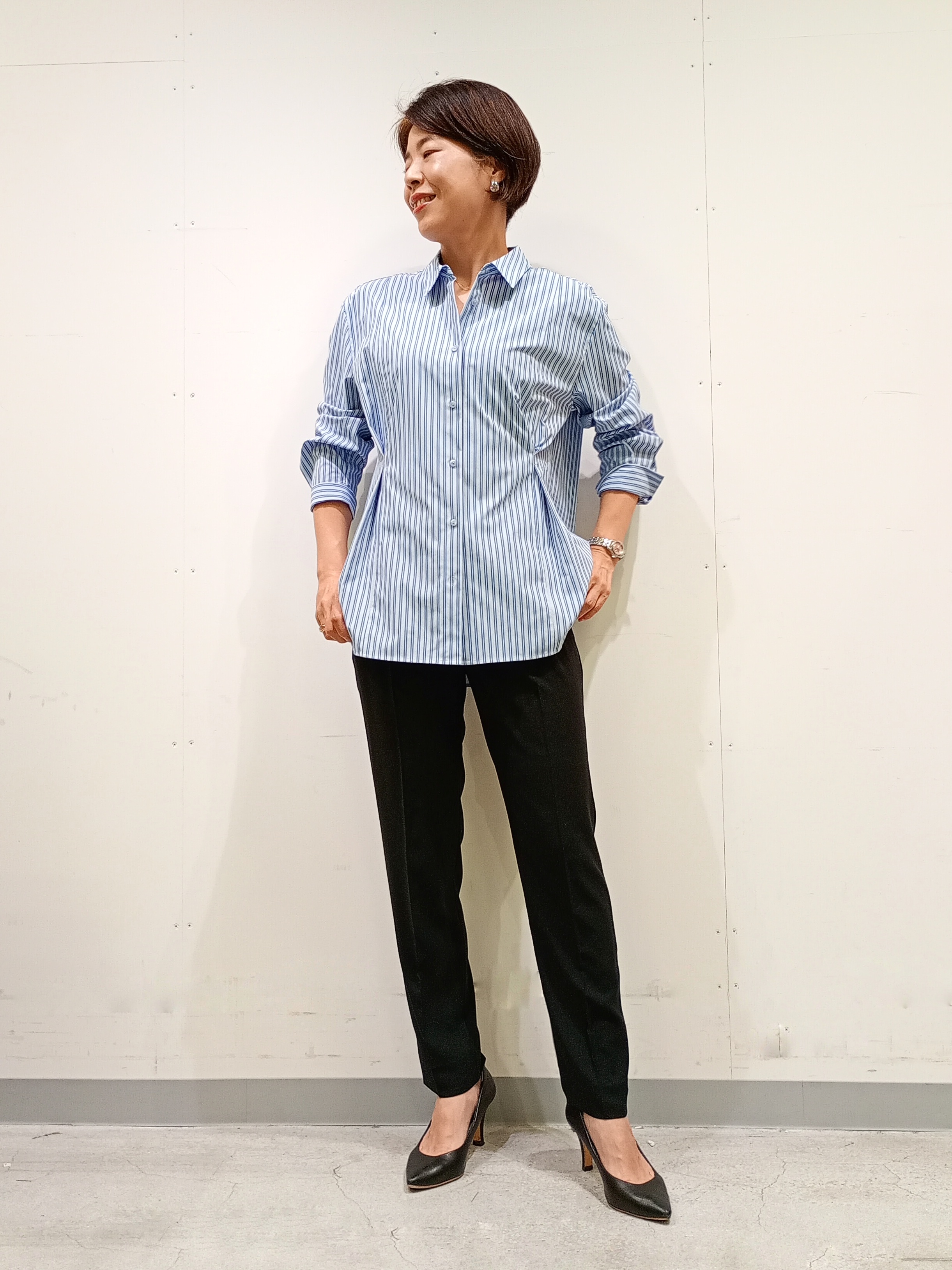 Kさんの「INDIVI｜【UV／接触冷感／高ストレッチ】フロントタックシャツ」を使ったコーディネート