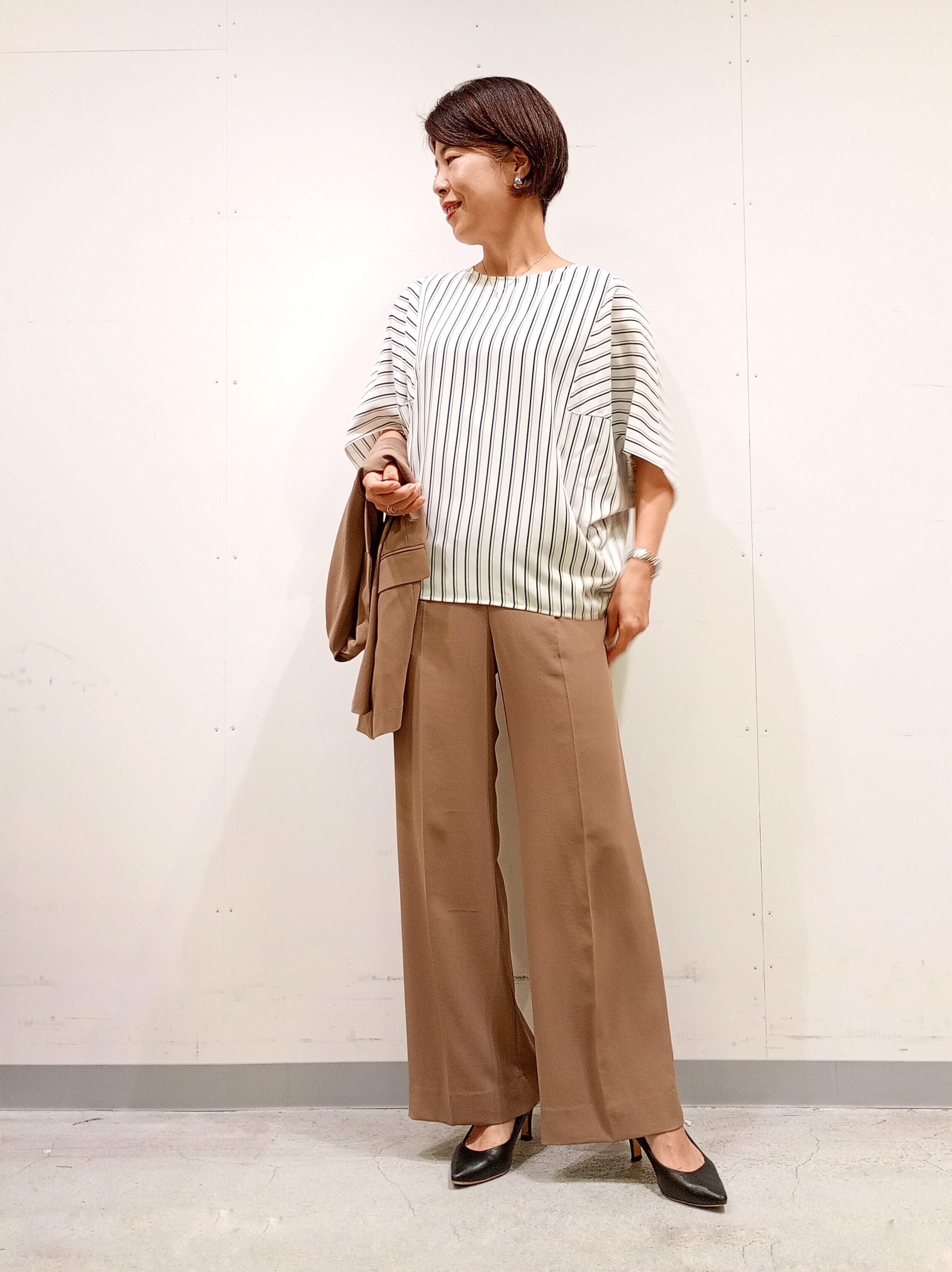 Kさんの「INDIVI｜【新作登場！着る日傘】 ダブルジャケット」を使ったコーディネート
