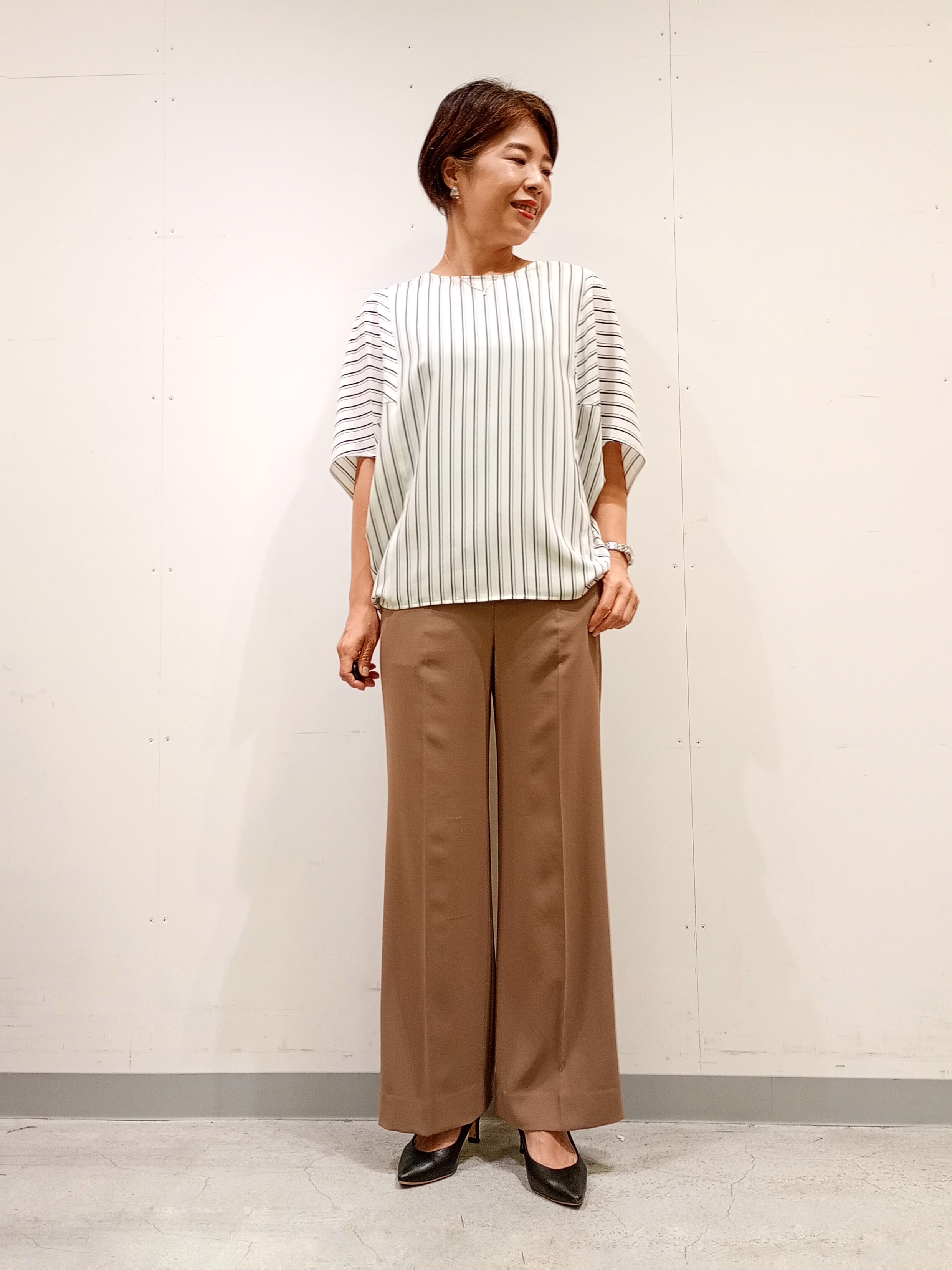 Kさんの「INDIVI｜【UVケア／接触冷感】ジョーゼットドルマンブラウス」を使ったコーディネート