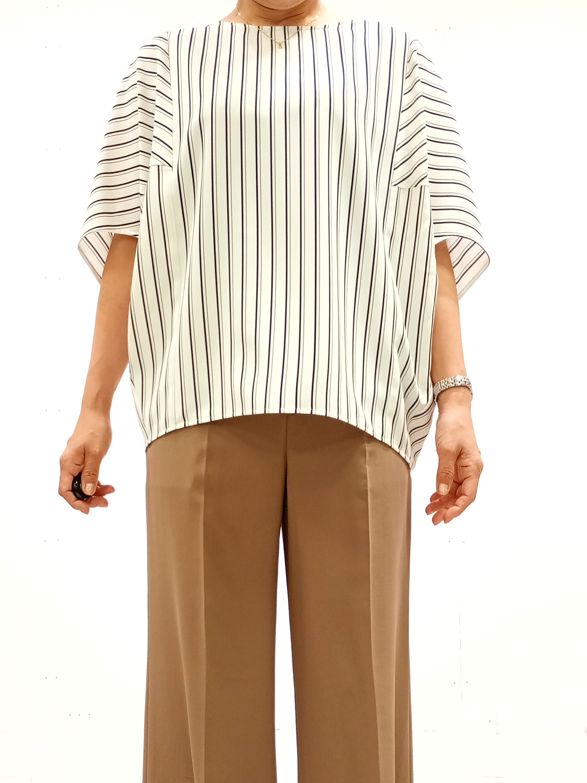 Kさんの「INDIVI｜【UVケア／接触冷感】ジョーゼットドルマンブラウス」を使ったコーディネート
