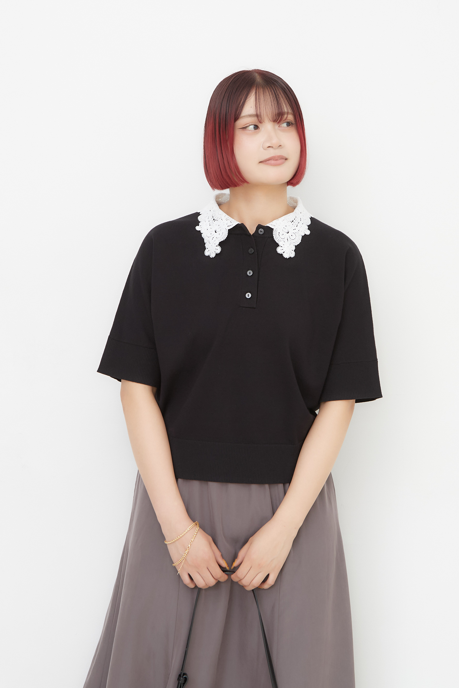 ririkaさんの「OPAQUE.CLIP｜【接触冷感】サテンイージーフレアスカート《洗濯機OK》」を使ったコーディネート
