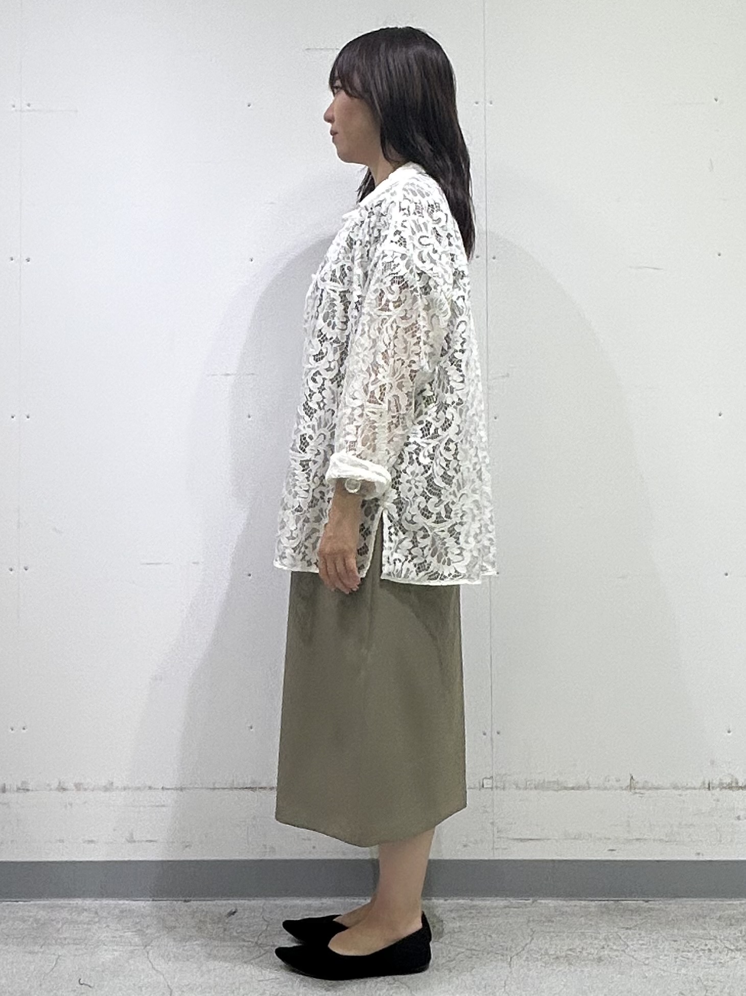 noeさんの「INDIVI｜【洗える／トレンド】大人レースシャツ」を使ったコーディネート