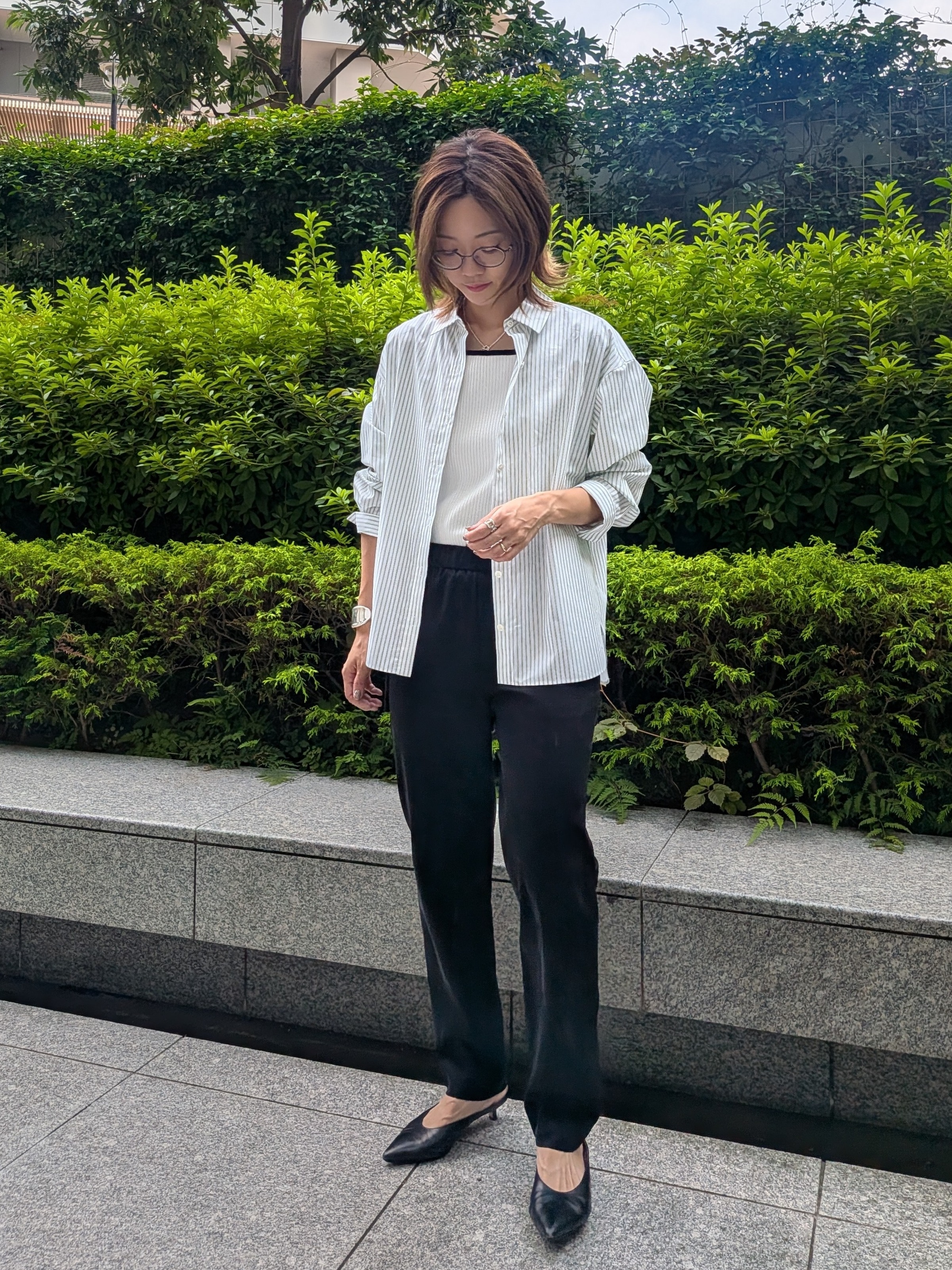 Aさんの「UNTITLED｜【二の腕カバー】スクエアネックテレコプルオーバー」を使ったコーディネート
