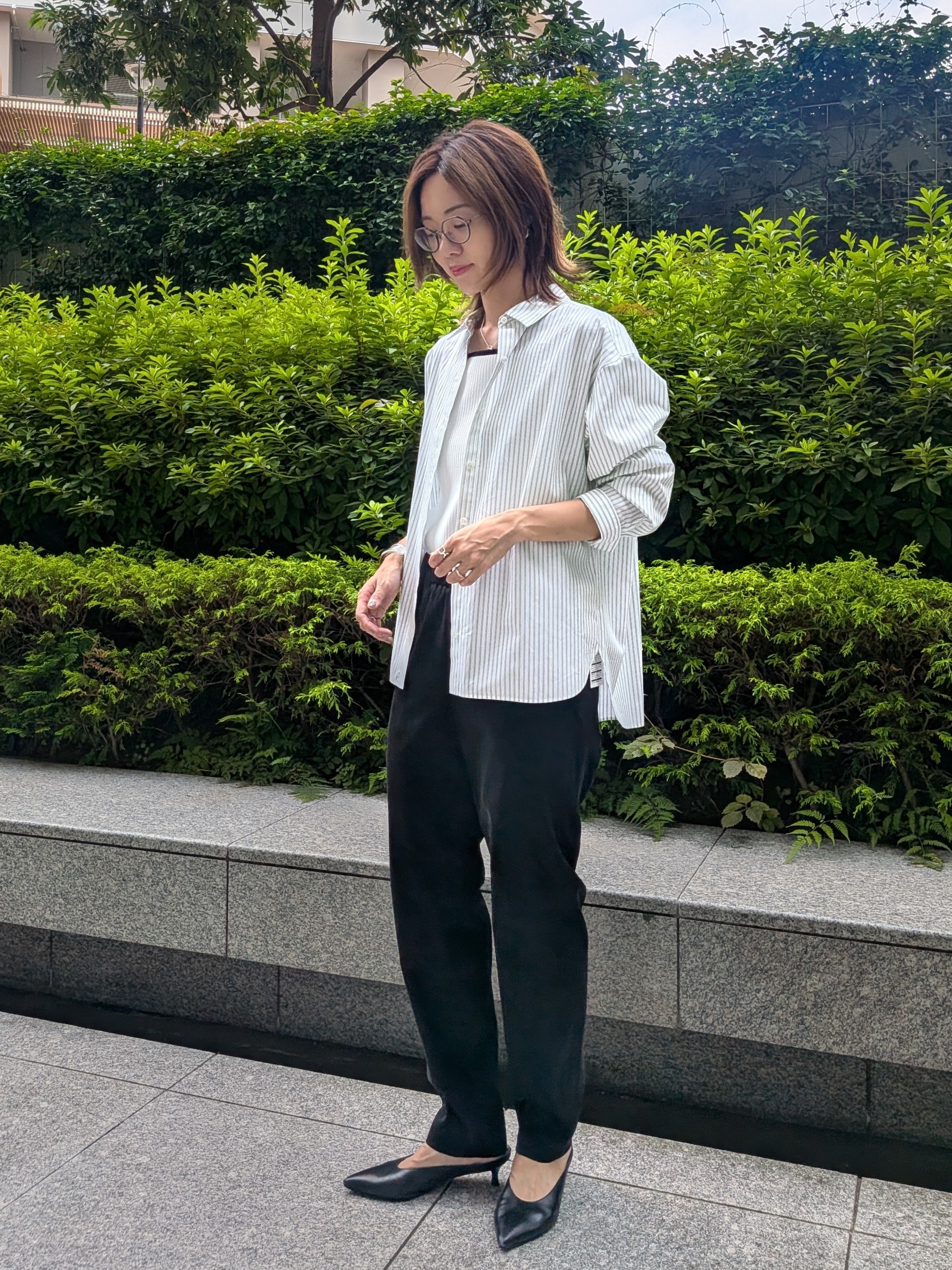 Aさんの「UNTITLED｜【二の腕カバー】スクエアネックテレコプルオーバー」を使ったコーディネート