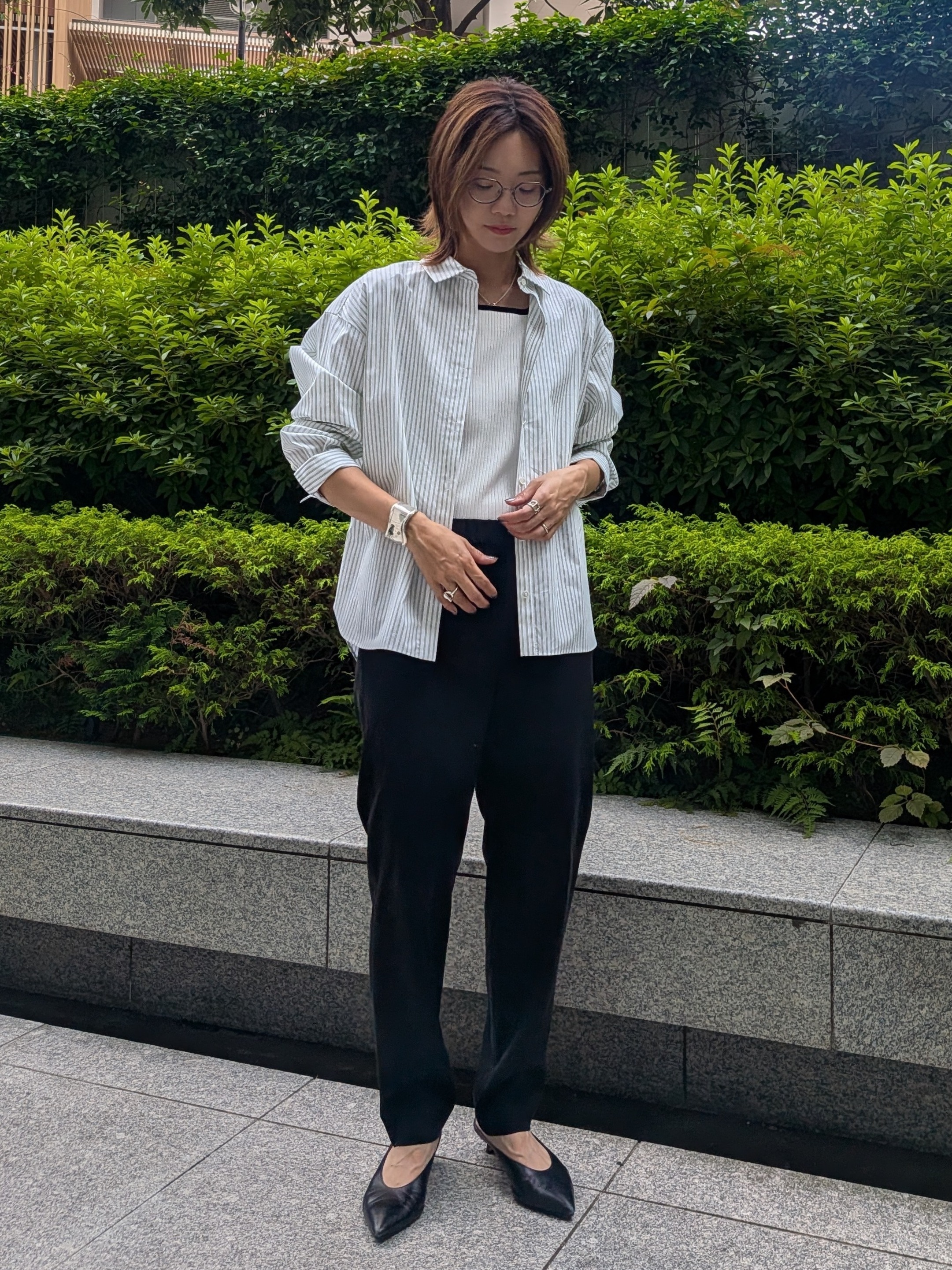 Aさんの「UNTITLED｜【二の腕カバー】スクエアネックテレコプルオーバー」を使ったコーディネート