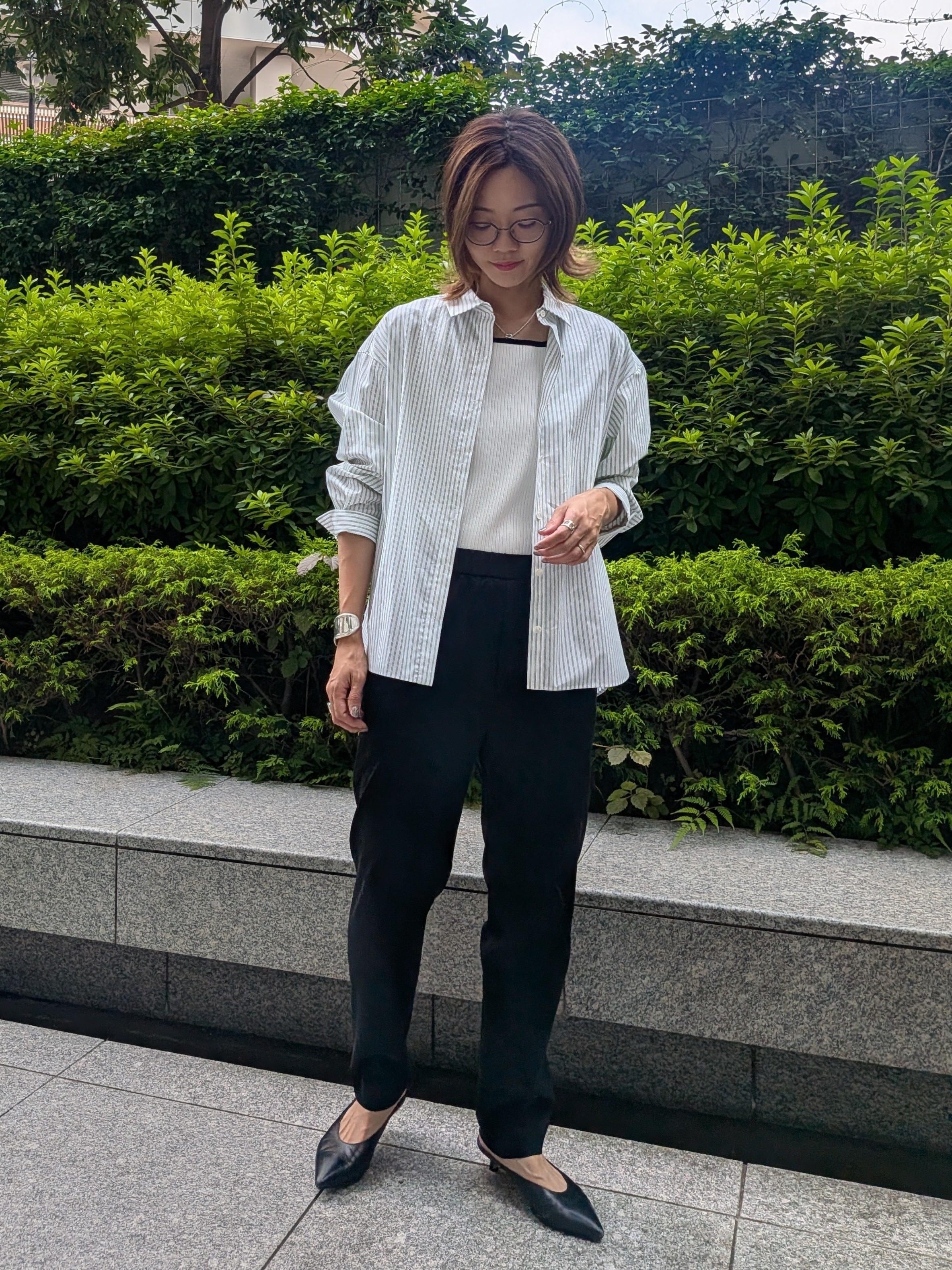 Aさんの「UNTITLED｜【二の腕カバー】スクエアネックテレコプルオーバー」を使ったコーディネート
