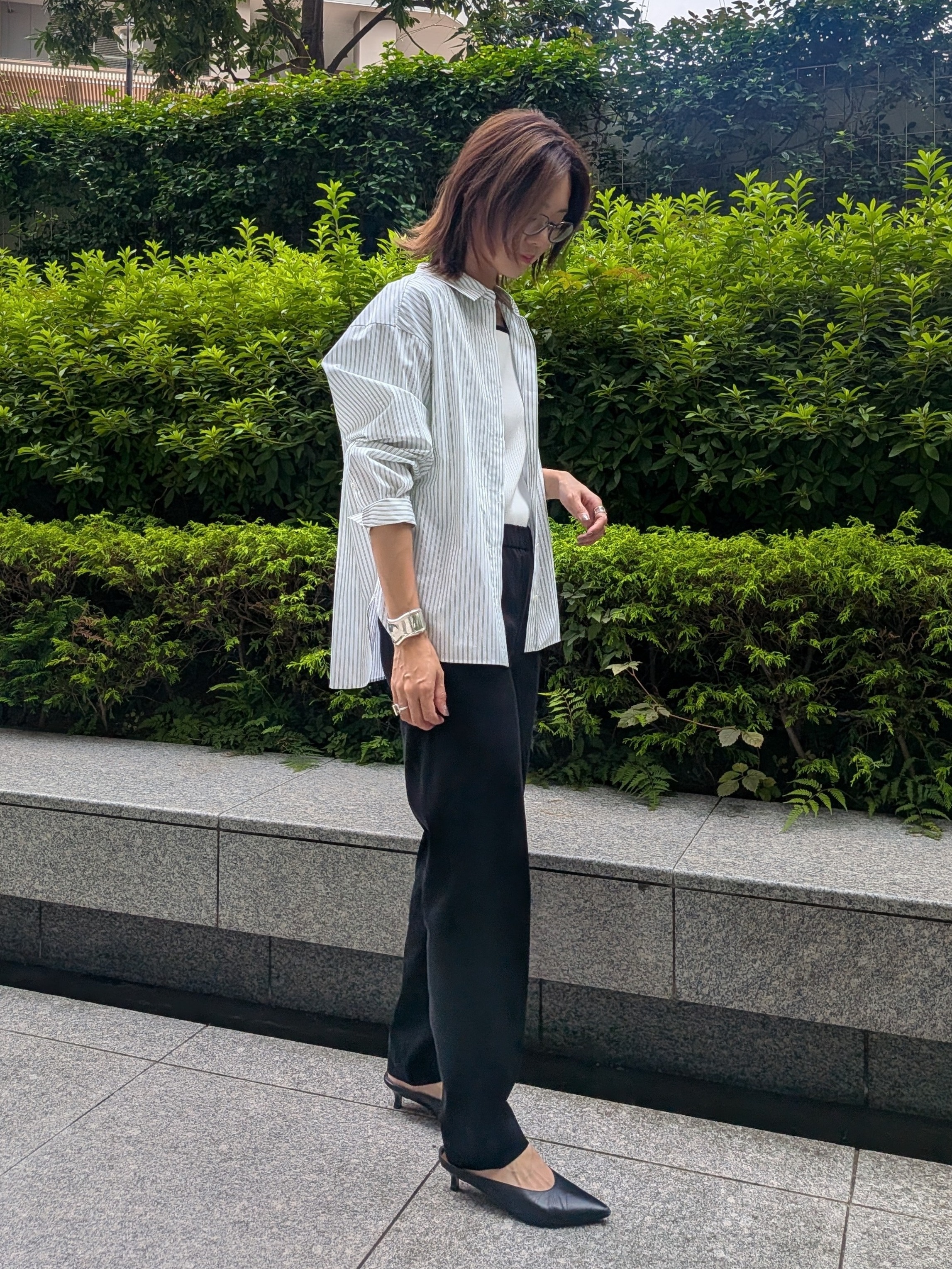 Aさんの「UNTITLED｜【二の腕カバー】スクエアネックテレコプルオーバー」を使ったコーディネート