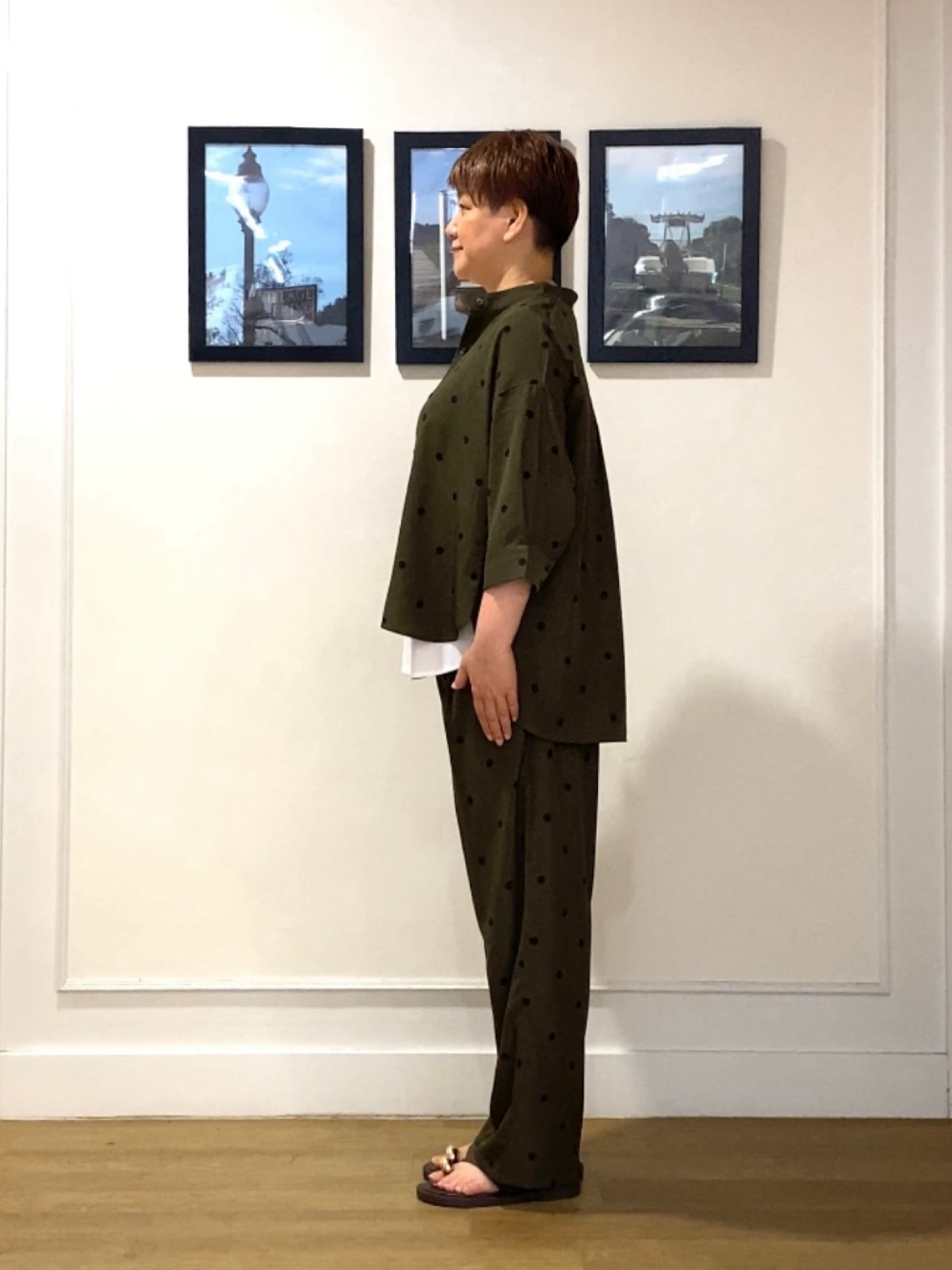 Hiroさんの「Dessin｜【セットアップ可】ドットプリント ハーフスリーブシャツ」を使ったコーディネート