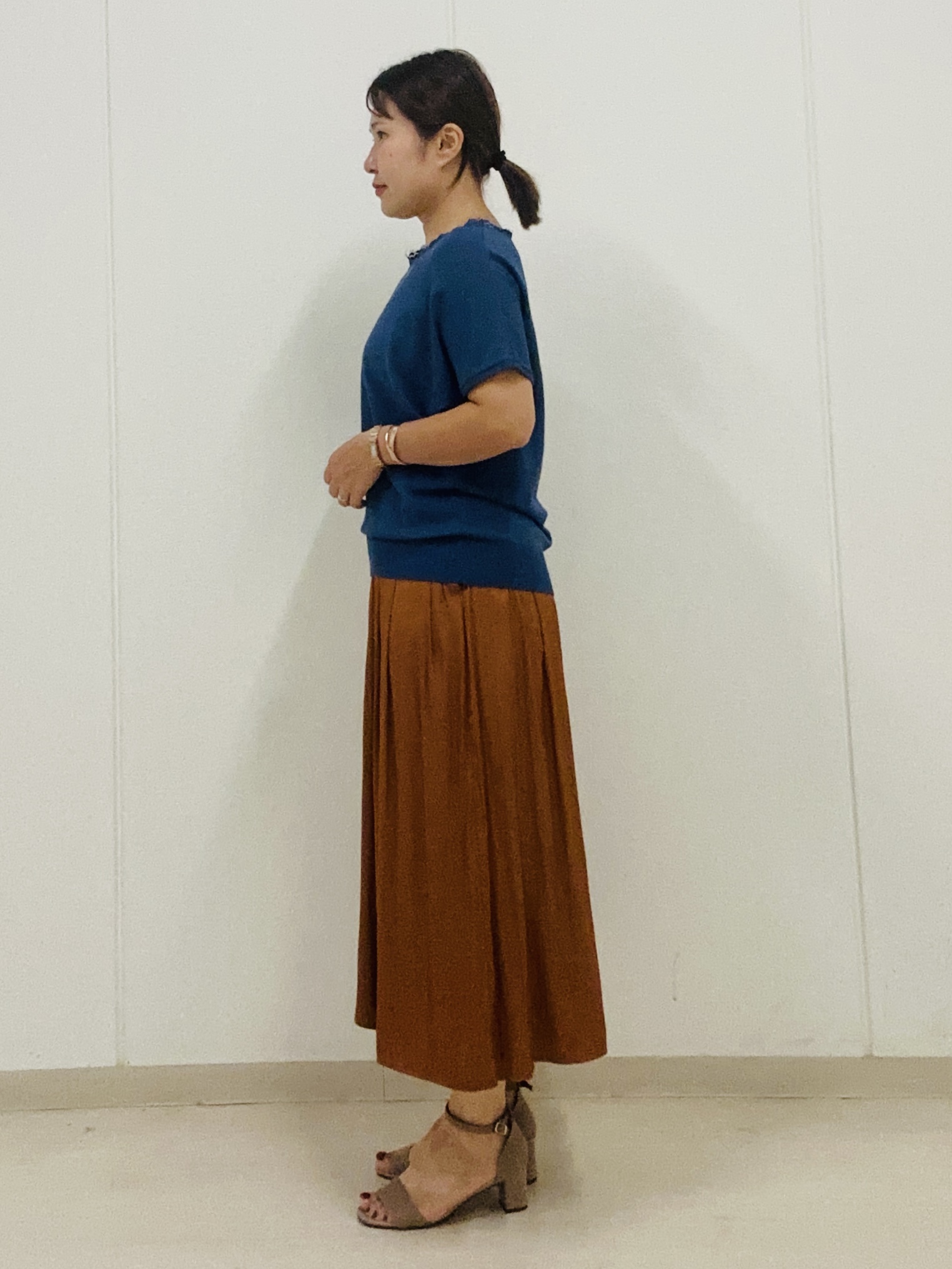 haseさんの「Reflect｜【二の腕カバー／手洗い可】ネックレース フレンチスリーブニット」を使ったコーディネート