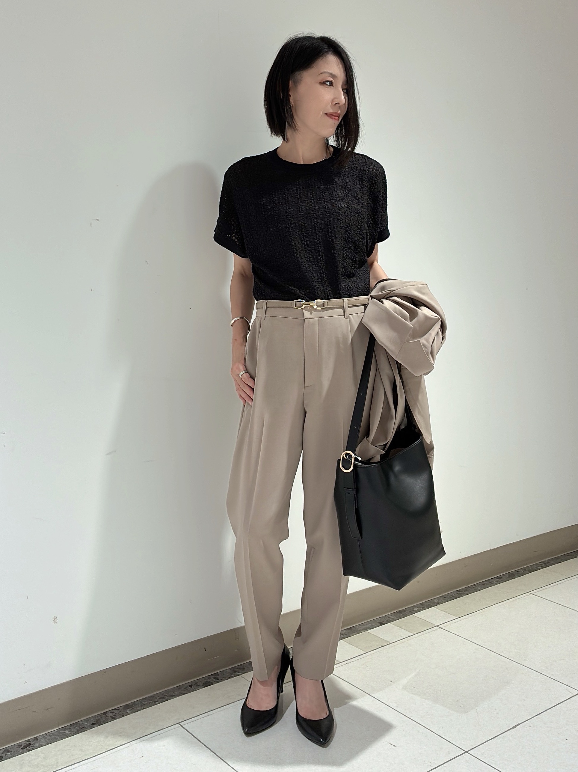環さんの「UNTITLED｜【新色追加/セットアップ可】エアリー ダブルブレストジャケット」を使ったコーディネート