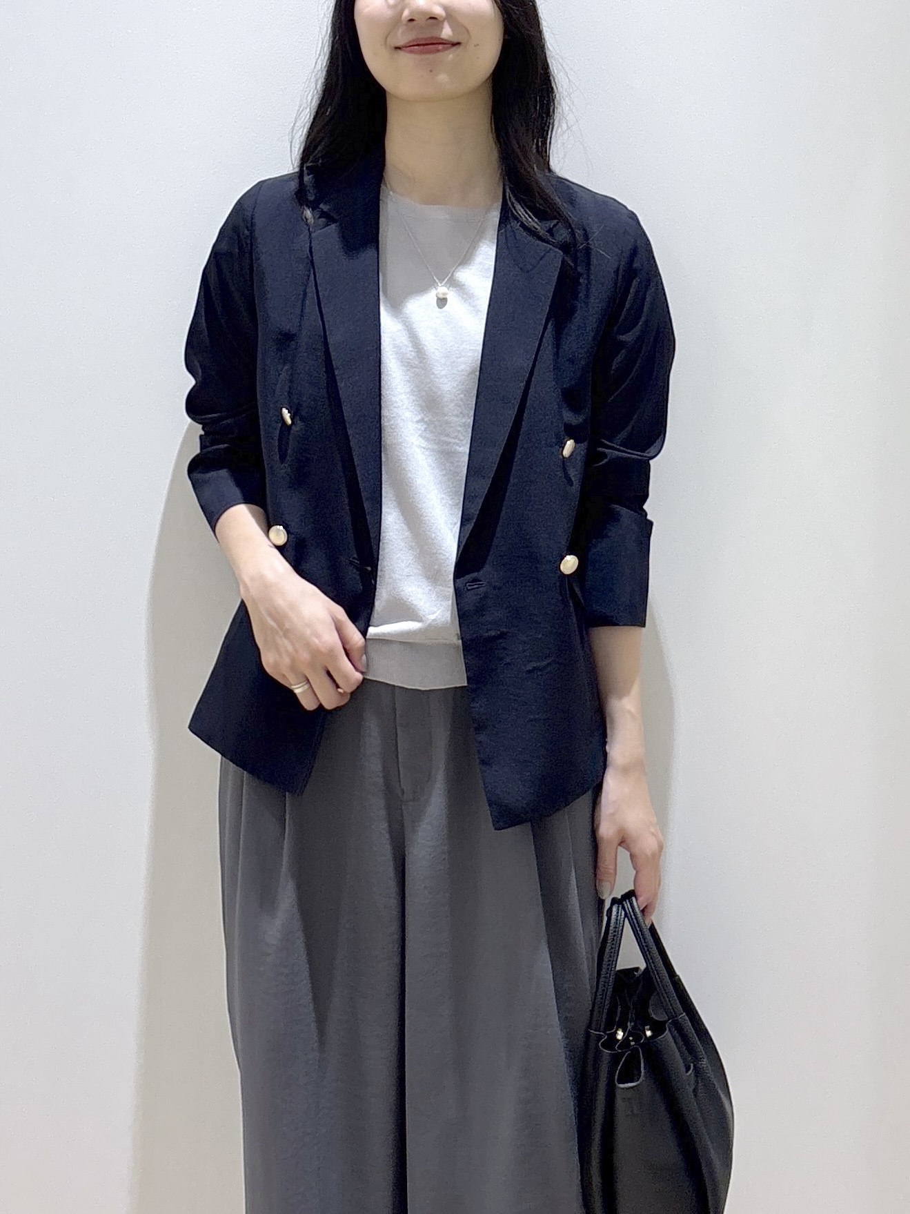 sachikoさんの「OPAQUE.CLIP｜《再入荷》ダブルブレストテーラードジャケット【接触冷感／吸水速乾／イージーアイロン／防シワ／洗濯機O」を使ったコーディネート