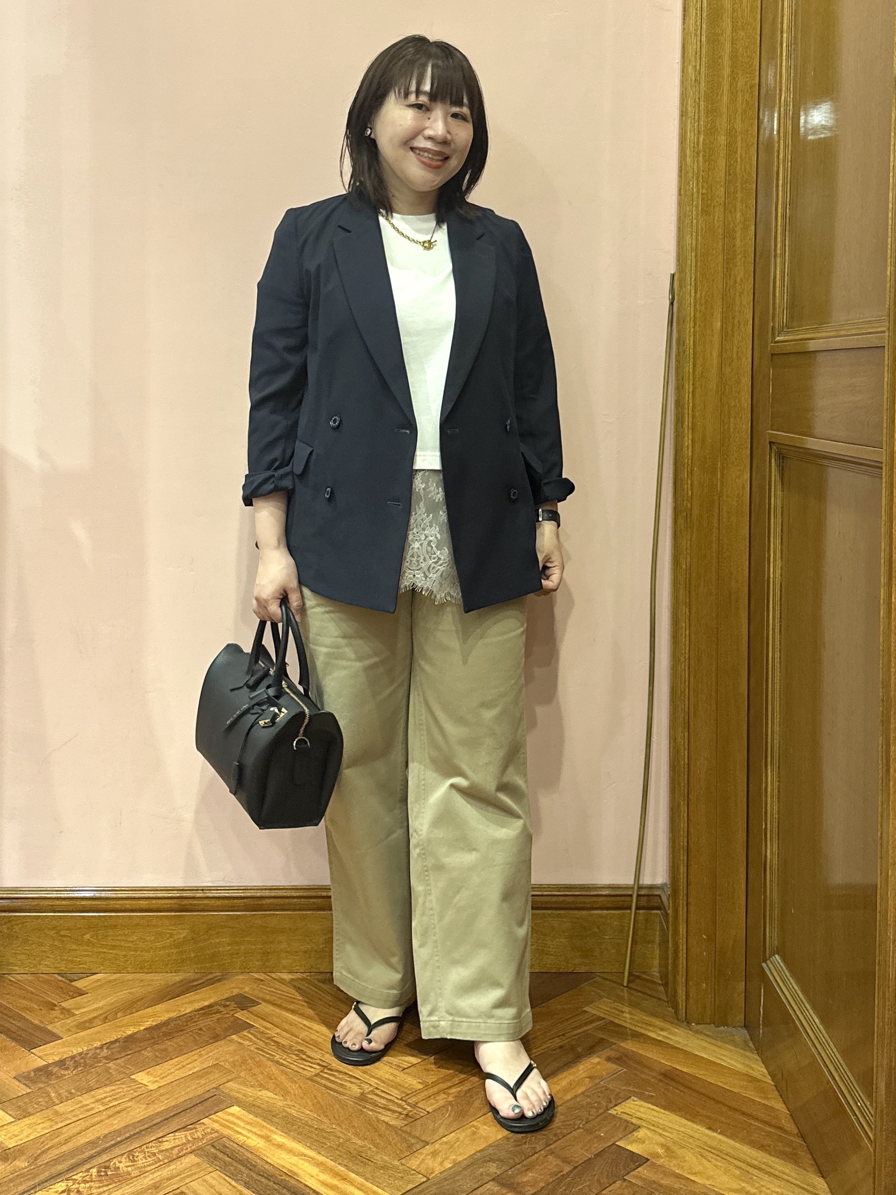 komatsuさんの「DRESSTERIOR｜レースドッキングレイヤード Tシャツ」を使ったコーディネート