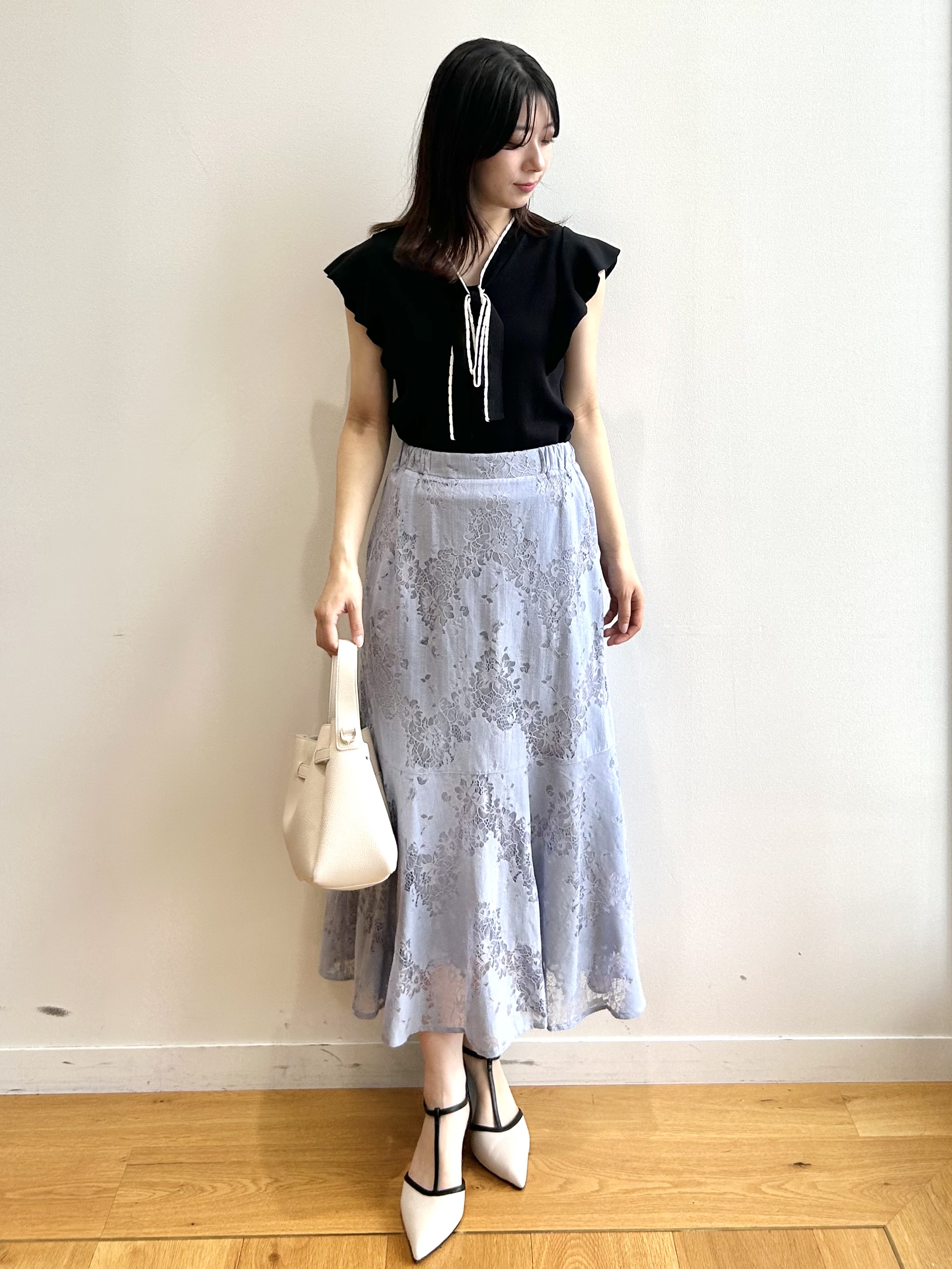 RINAさんの「index｜《再入荷》ダブルブレストテーラードジャケット【接触冷感／吸水速乾／イージーアイロン／防シワ／洗濯機O」を使ったコーディネート