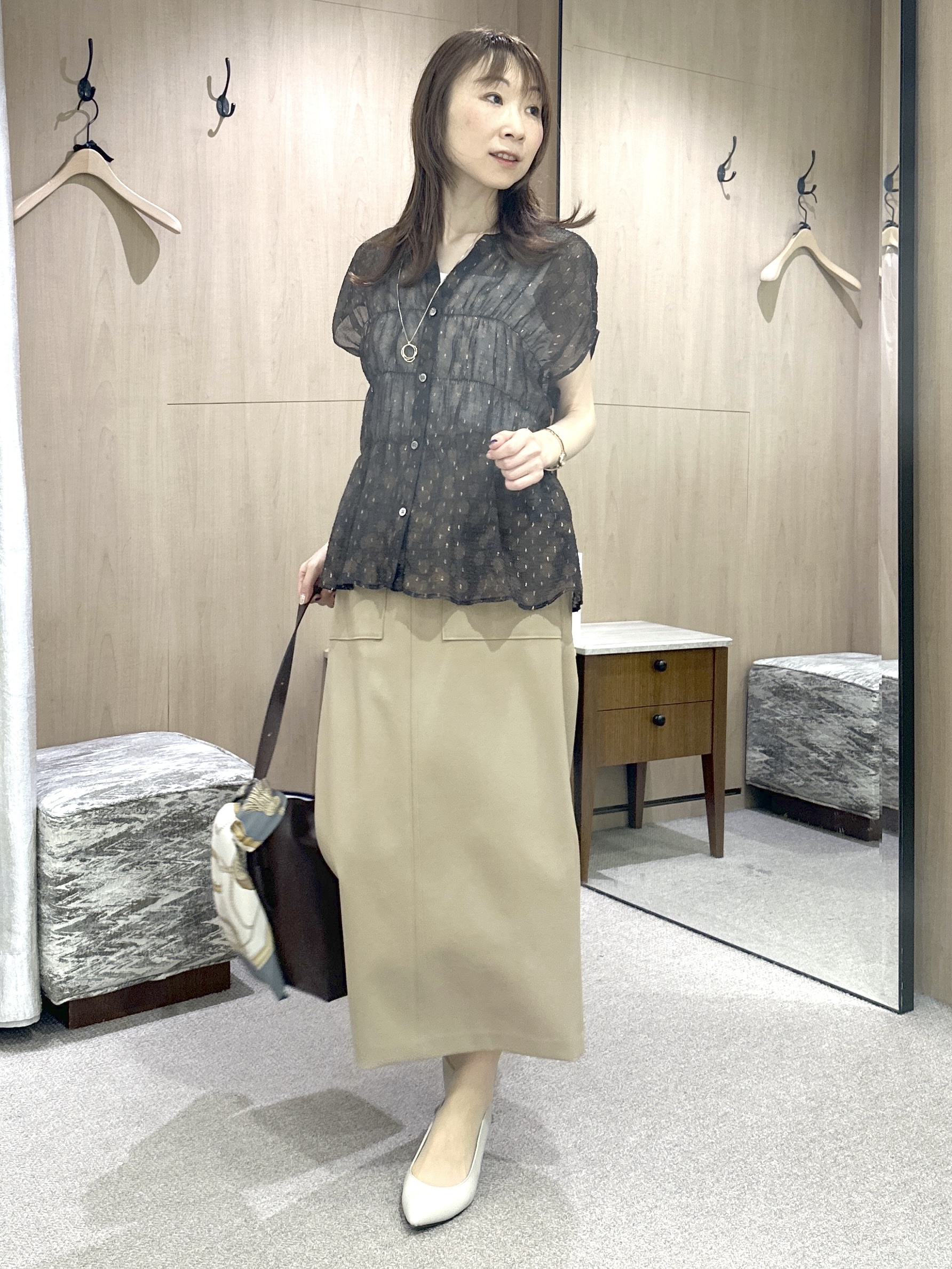 Miwaさんの「UNTITLED｜ヴィンテージドットブラウス」を使ったコーディネート