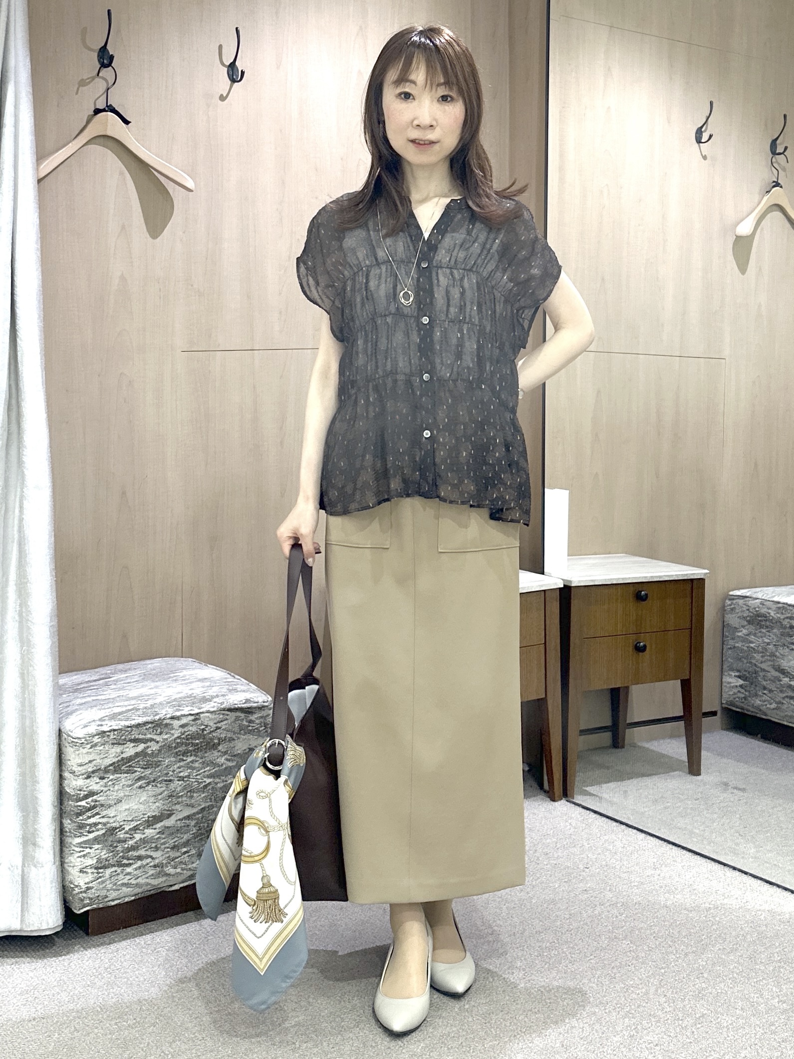Miwaさんの「UNTITLED｜ヴィンテージドットブラウス」を使ったコーディネート