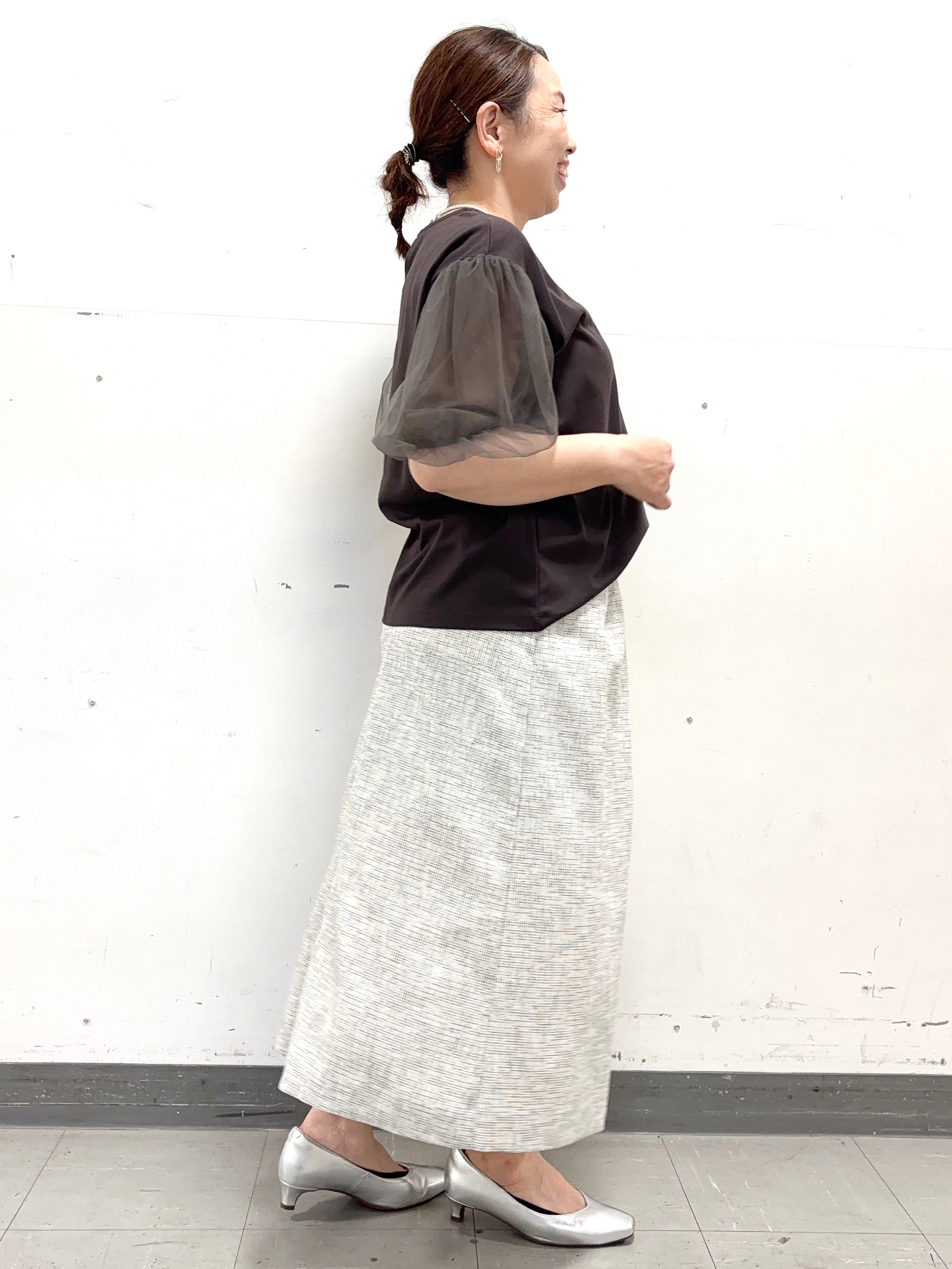 keiさんの「Reflect｜【UVカット／接触冷感／吸水速乾】チュールスリーブプルオーバー」を使ったコーディネート