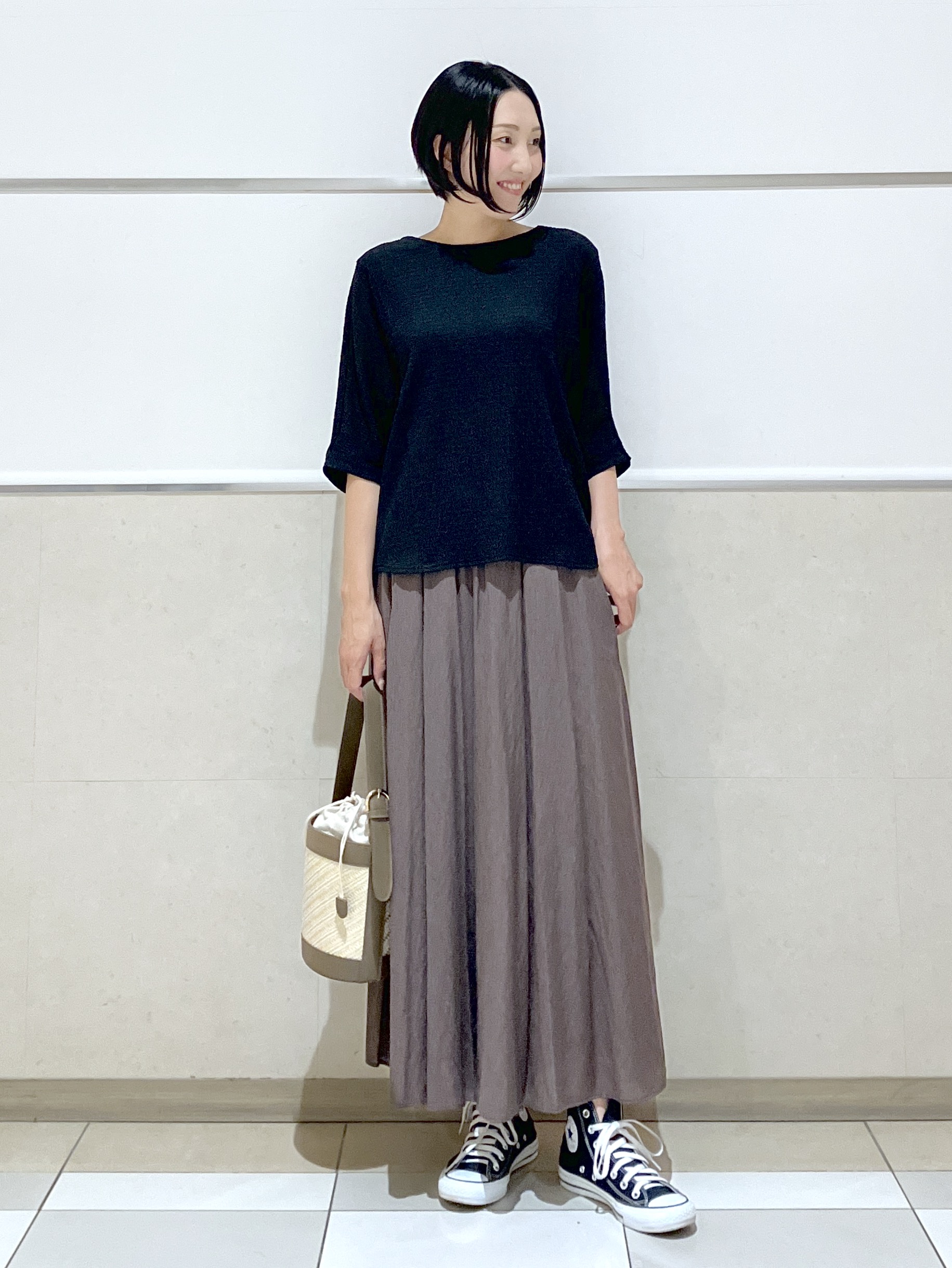 eriko さんの「Dessin｜シュリンクジャージ カットソー」を使ったコーディネート