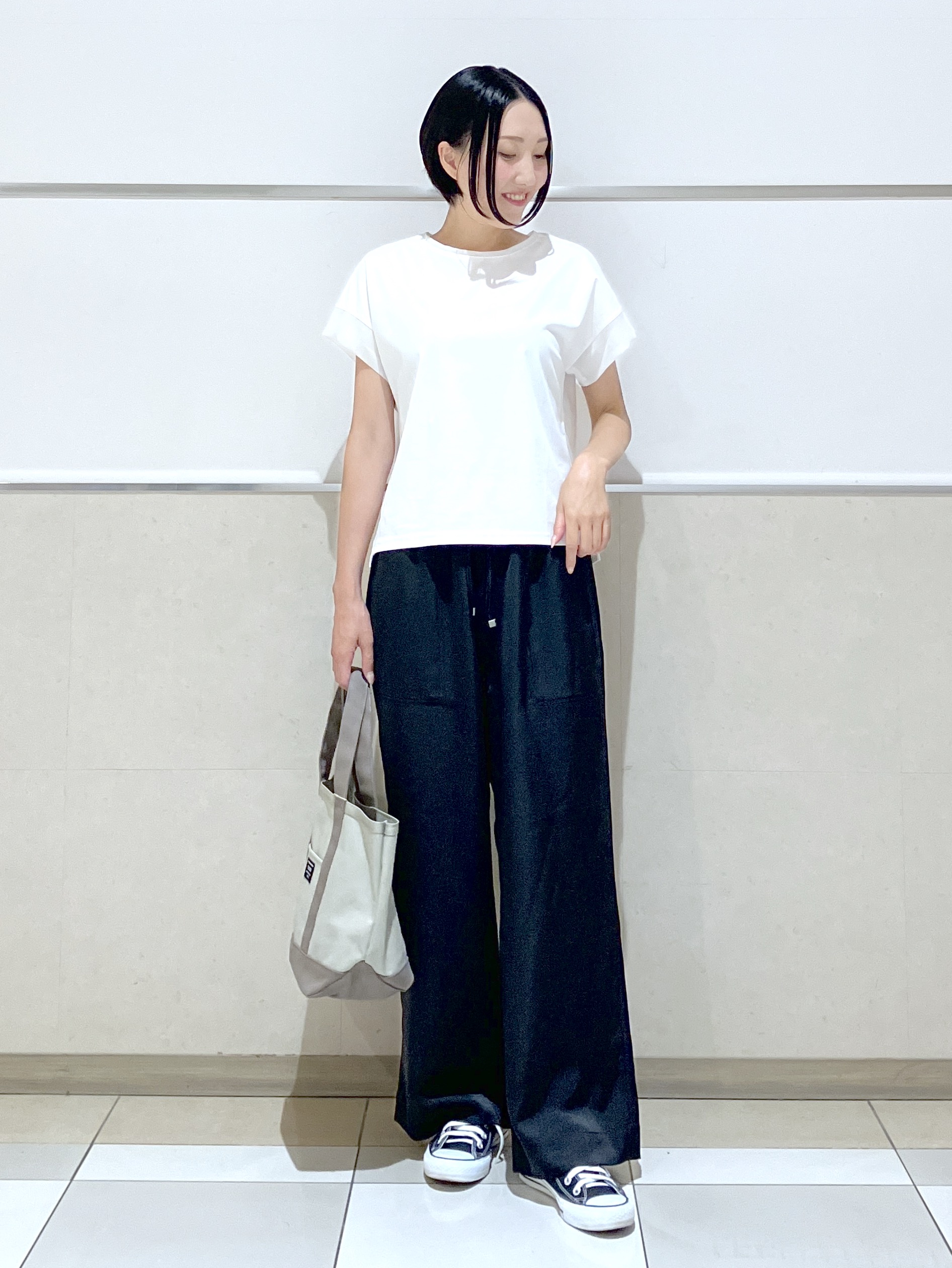 eriko さんの「Dessin｜【UVカット/接触冷感】美光沢カットソー」を使ったコーディネート