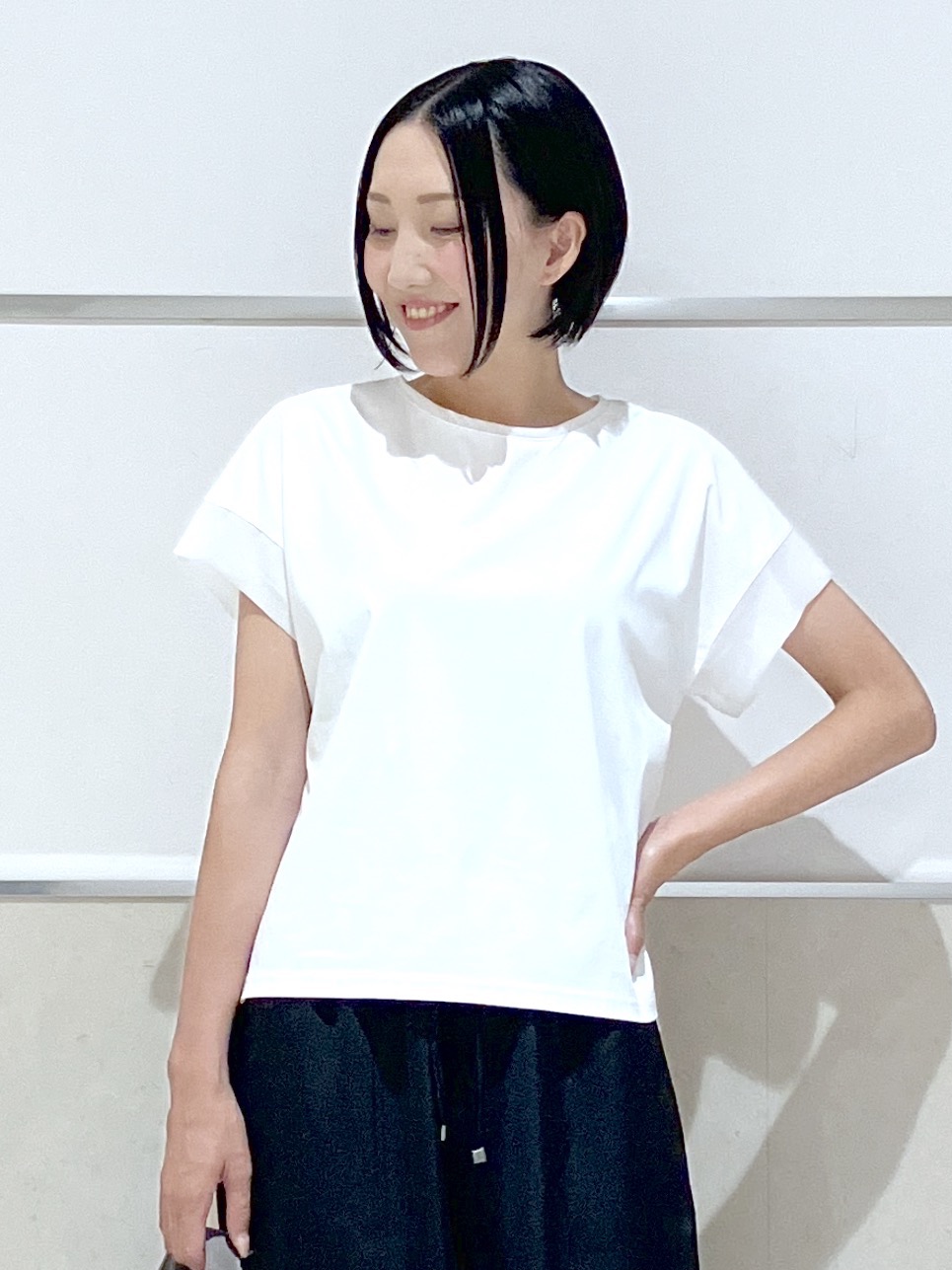 eriko さんの「Dessin｜【UVカット/接触冷感】美光沢カットソー」を使ったコーディネート