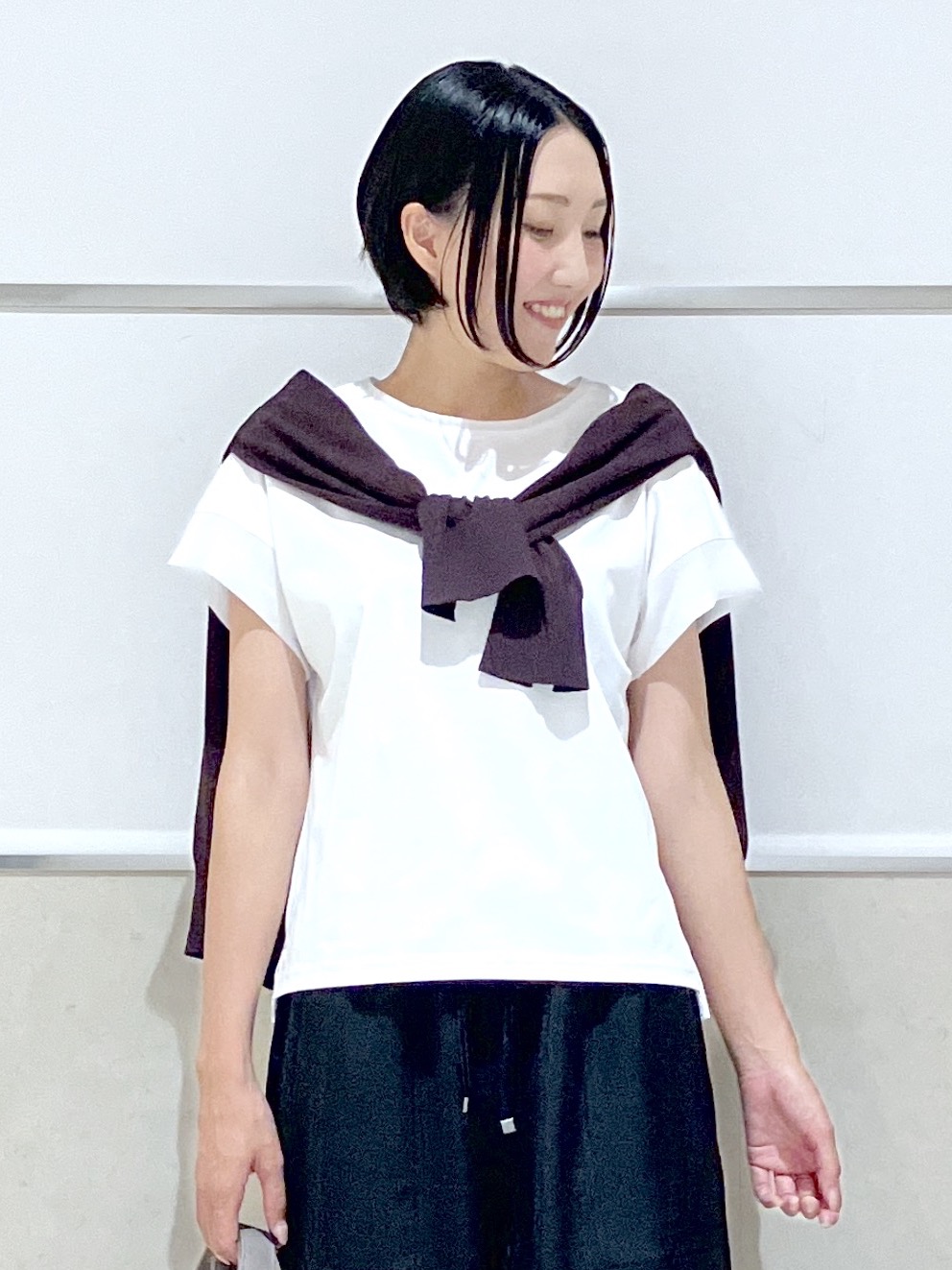 eriko さんの「Dessin｜【UVカット/接触冷感】美光沢カットソー」を使ったコーディネート