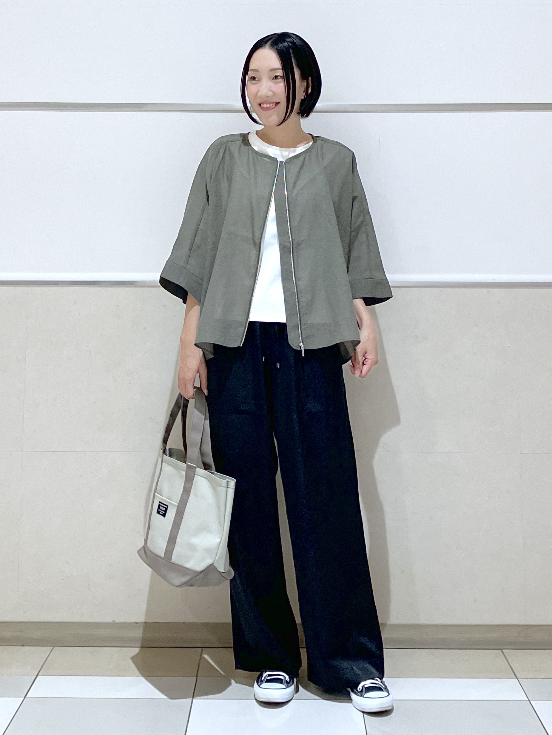 eriko さんの「Dessin｜【UVカット/接触冷感】美光沢カットソー」を使ったコーディネート
