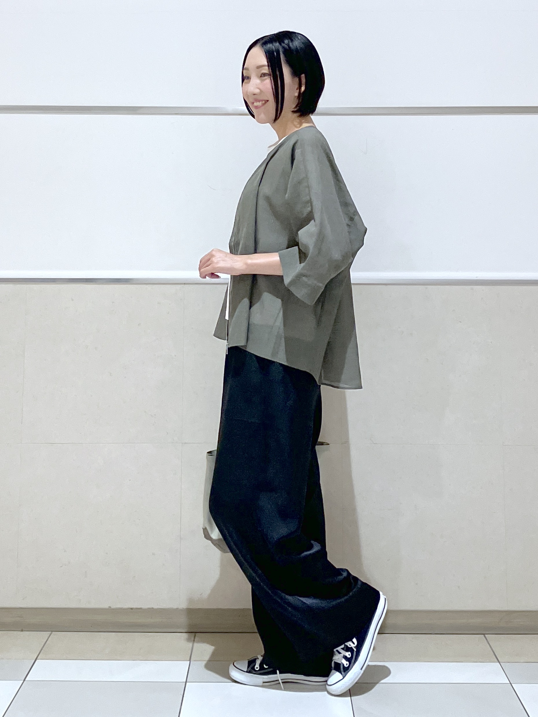 eriko さんの「Dessin｜【UVカット/接触冷感】美光沢カットソー」を使ったコーディネート