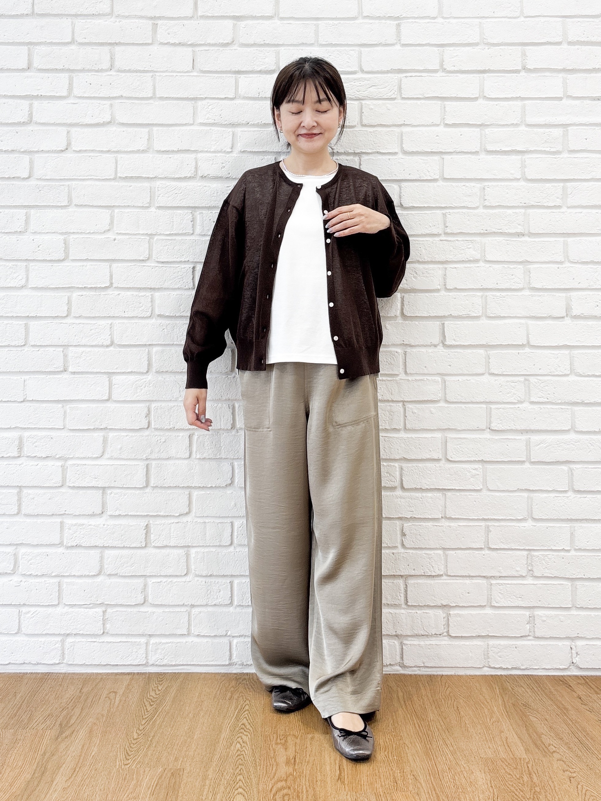 nakajoさんの「Dessin｜【UVカット/接触冷感】美光沢カットソー」を使ったコーディネート