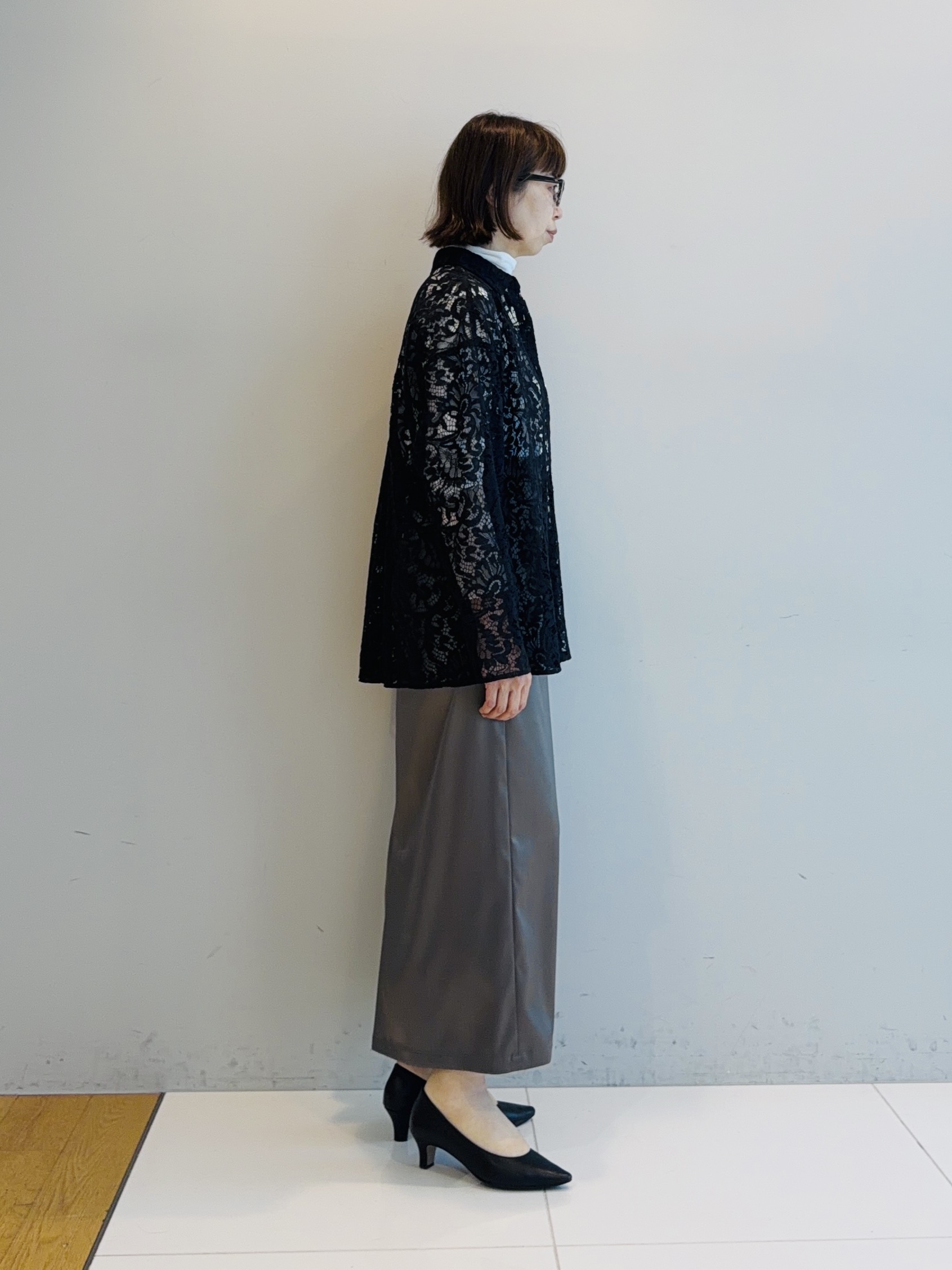 murayamaさんの「INDIVI｜【洗える／トレンド】大人レースシャツ」を使ったコーディネート