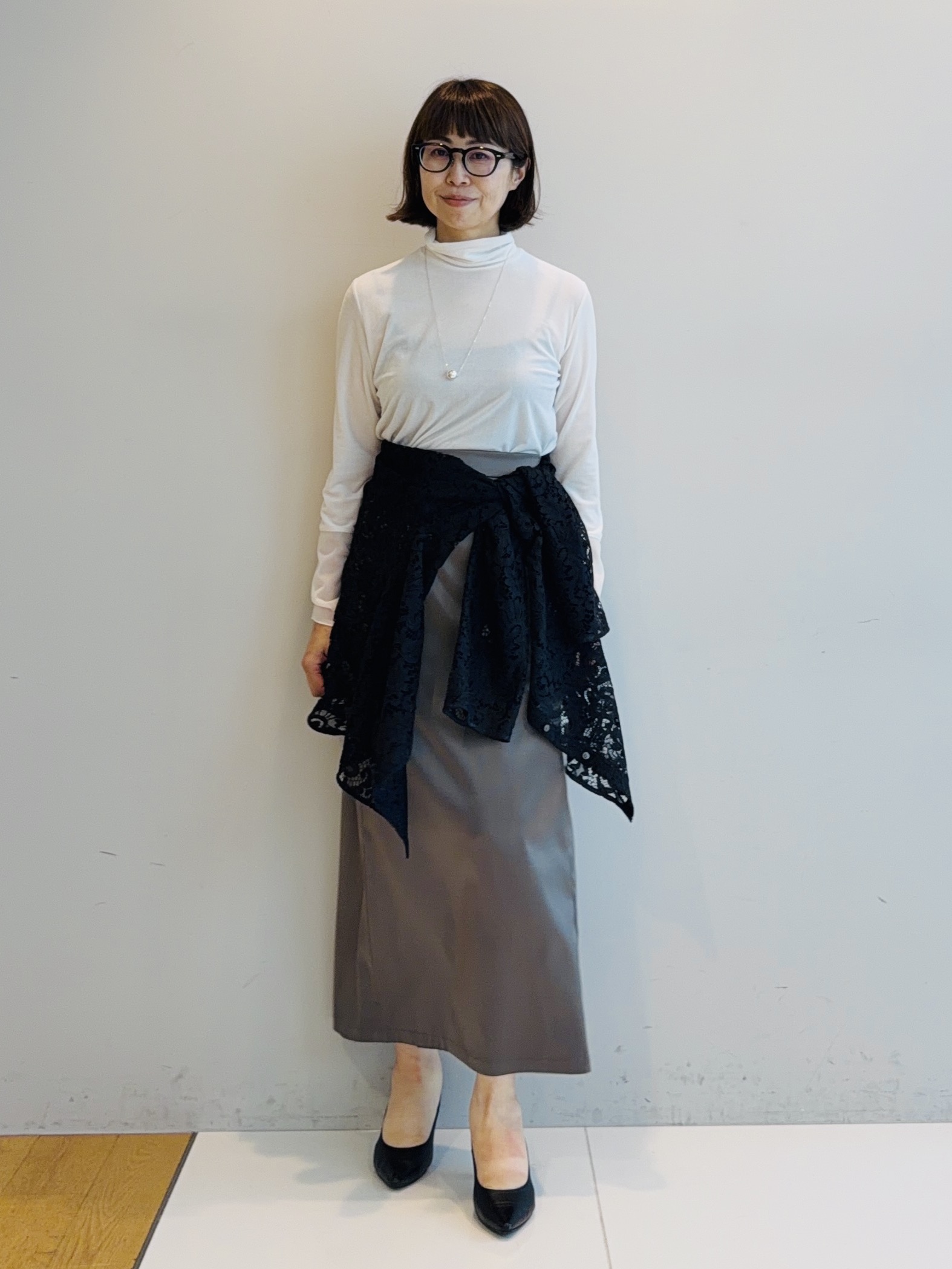 murayamaさんの「INDIVI｜【洗える／トレンド】大人レースシャツ」を使ったコーディネート