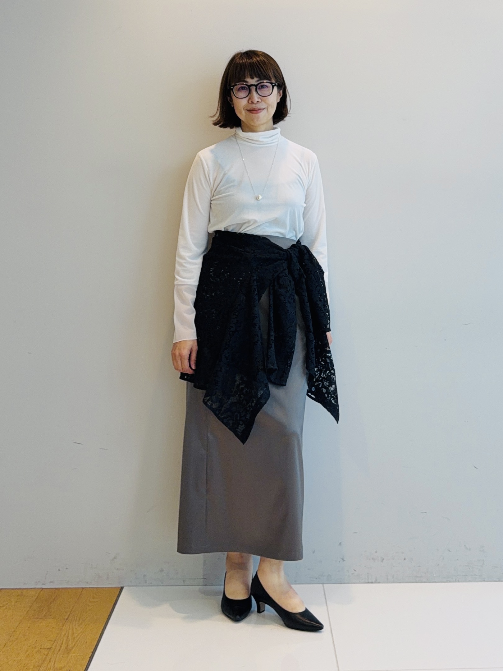 murayamaさんの「INDIVI｜【洗える／トレンド】大人レースシャツ」を使ったコーディネート