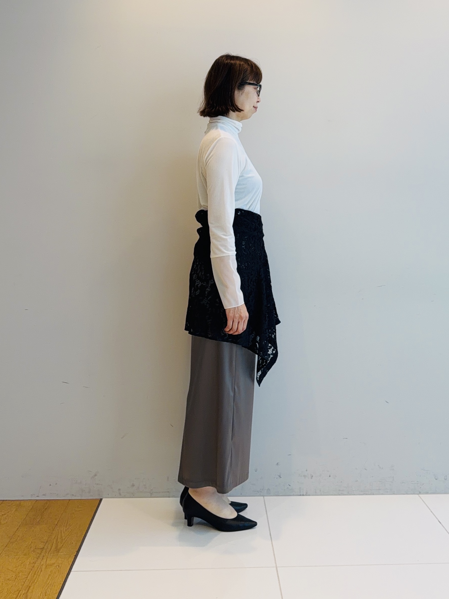 murayamaさんの「INDIVI｜【洗える／トレンド】大人レースシャツ」を使ったコーディネート
