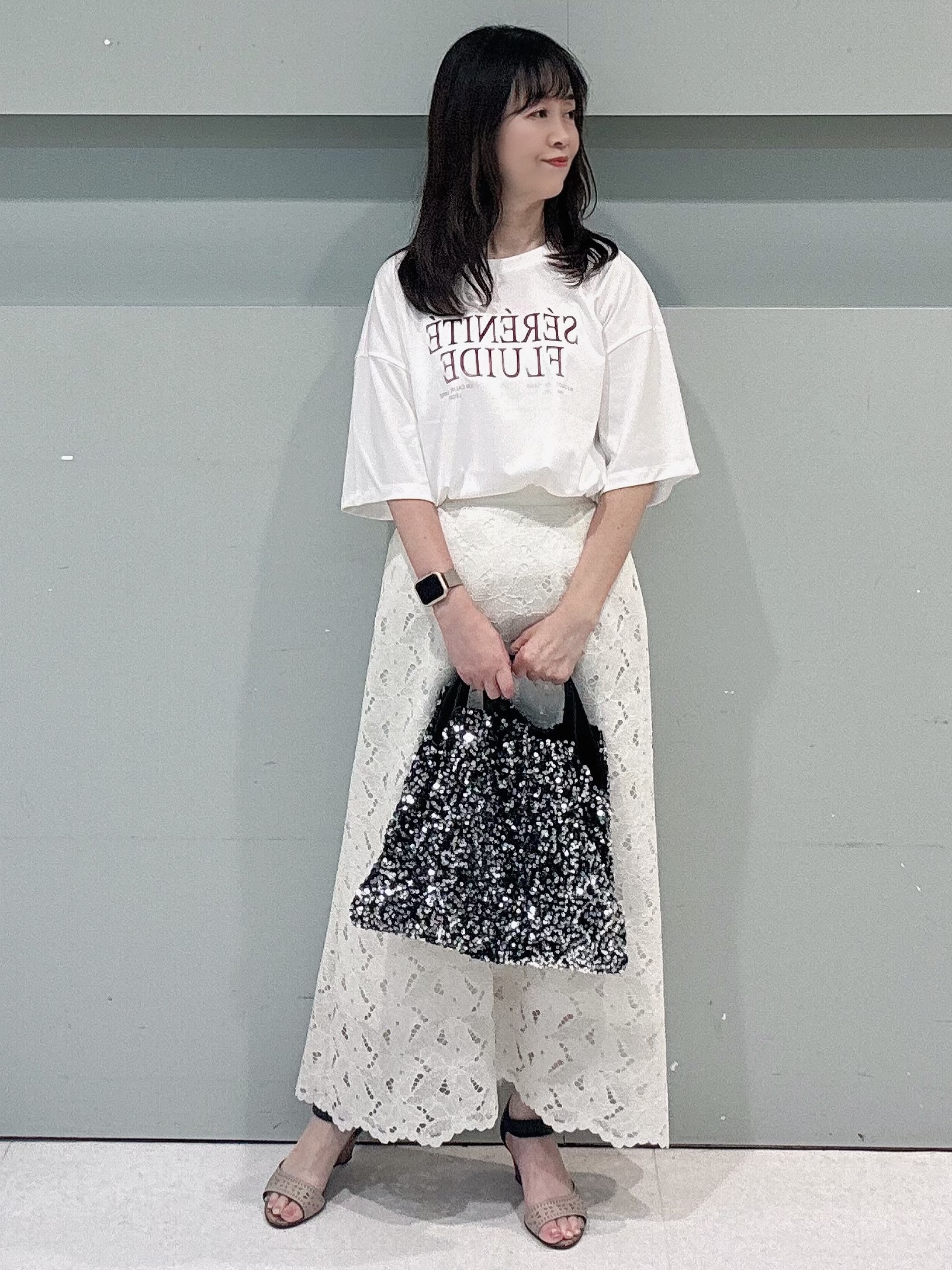 makiさんの「UNTITLED｜【セットアップ可】リーフレースロングスカート」を使ったコーディネート
