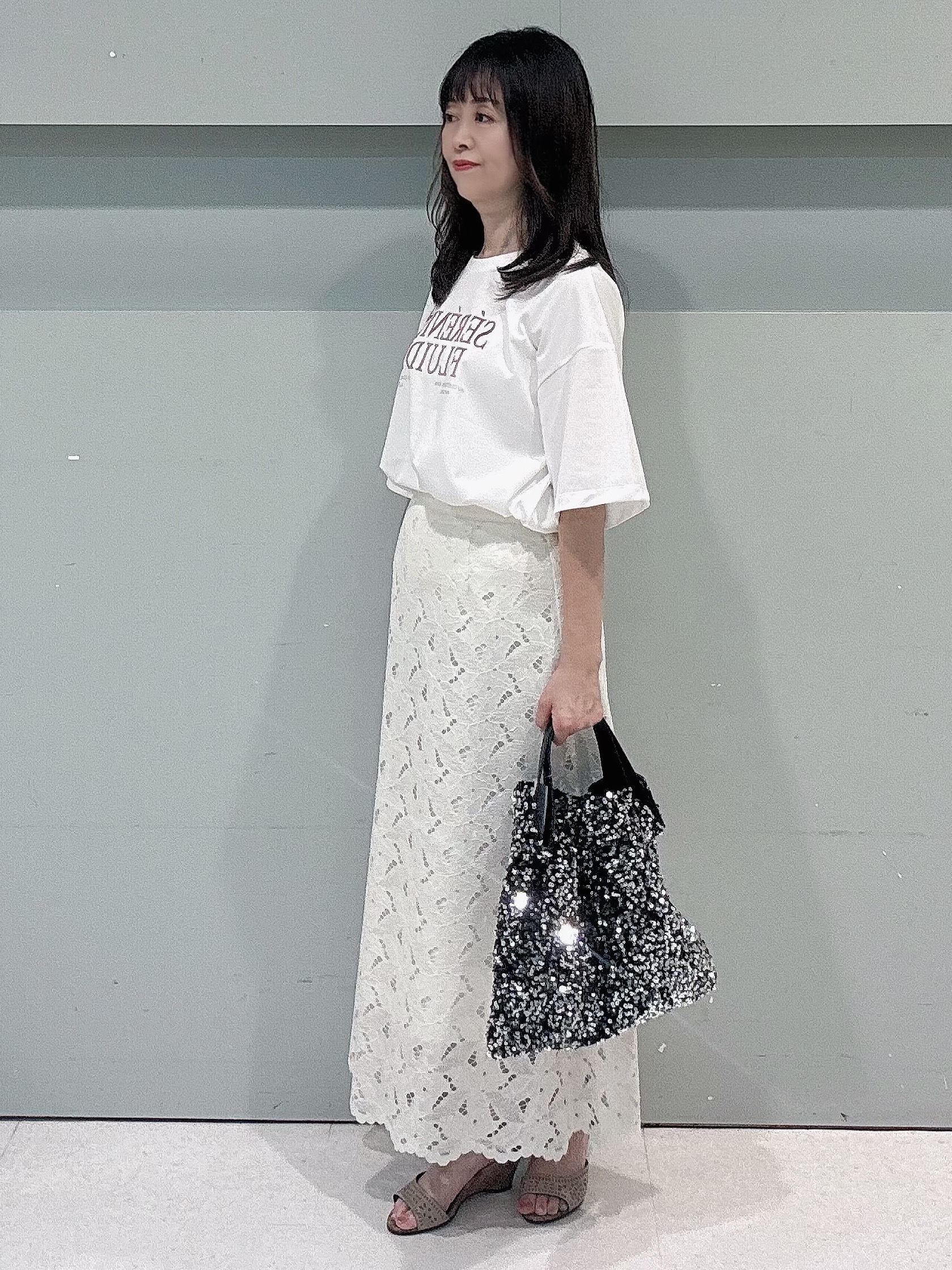 makiさんの「UNTITLED｜【セットアップ可】リーフレースロングスカート」を使ったコーディネート
