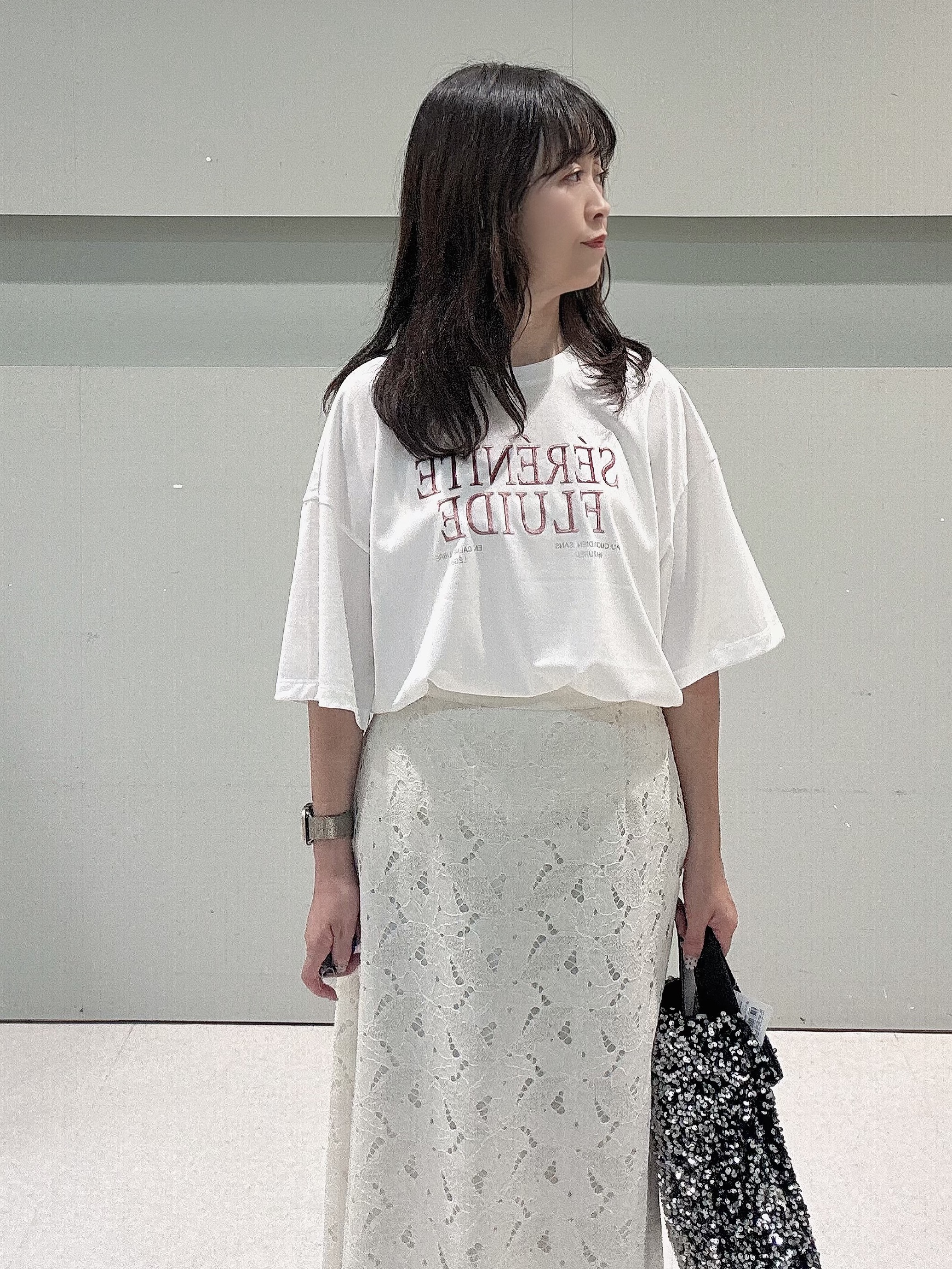 makiさんの「UNTITLED｜【セットアップ可】リーフレースロングスカート」を使ったコーディネート