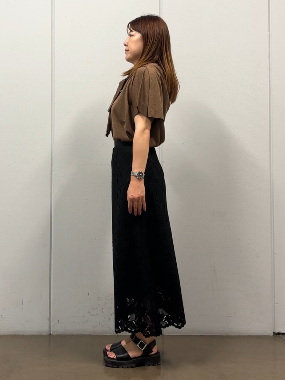 SaKiさんの「UNTITLED｜【アンサンブル可/品のある透け感】Tシャツ風ニットトップス」を使ったコーディネート