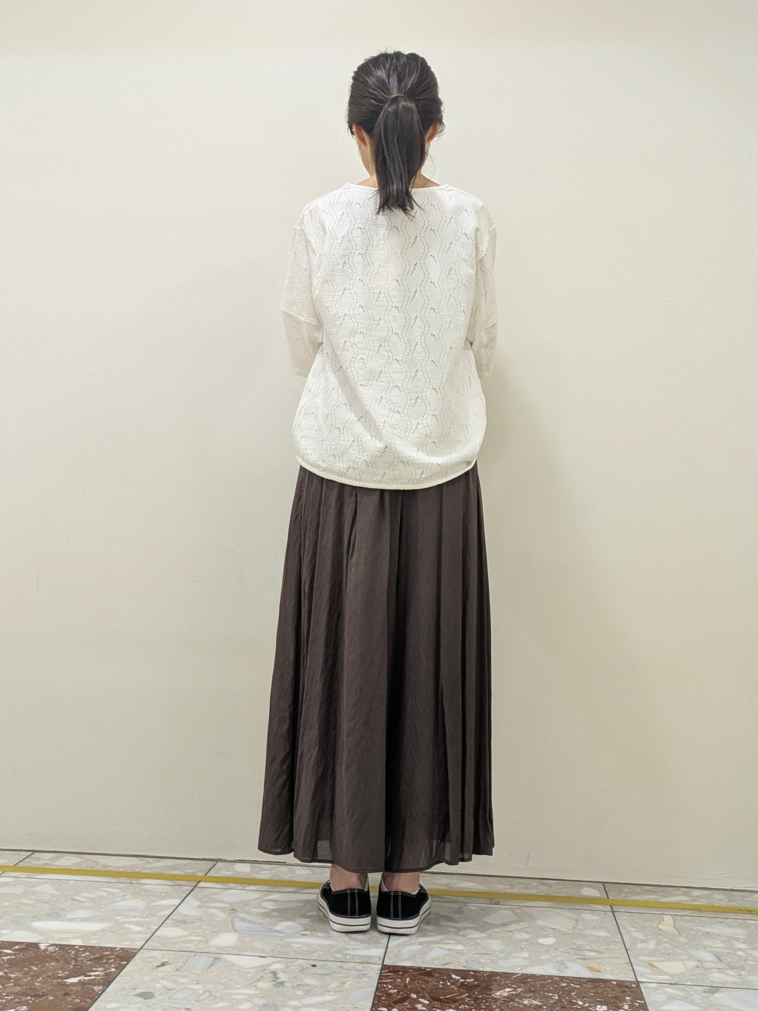 keikoさんの「Dessin｜【マシンウォッシャブル】5分袖レースカットソー」を使ったコーディネート